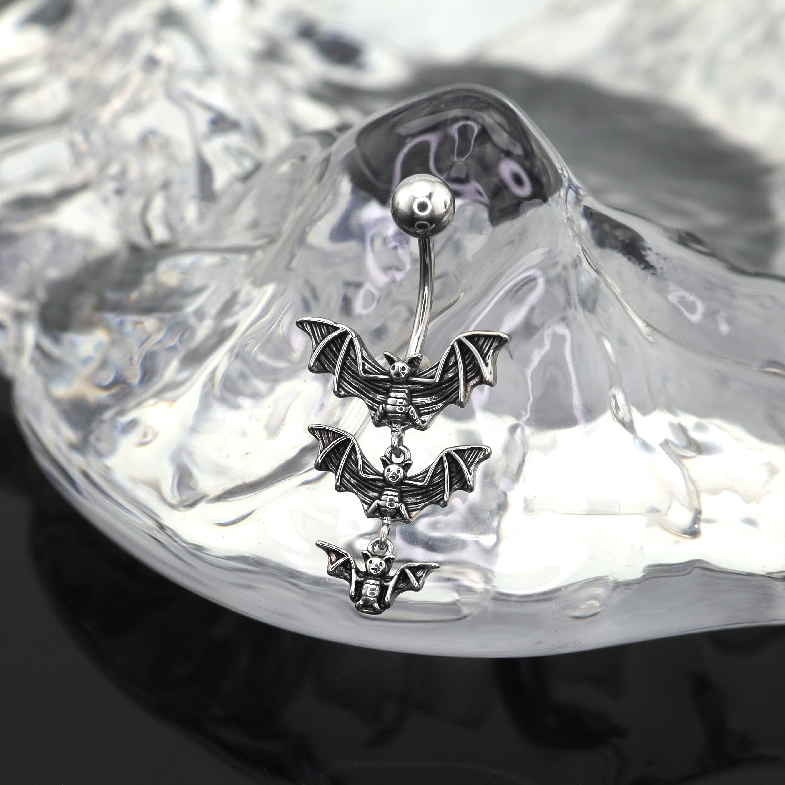 Triple Bat Design Navel Ring ph1