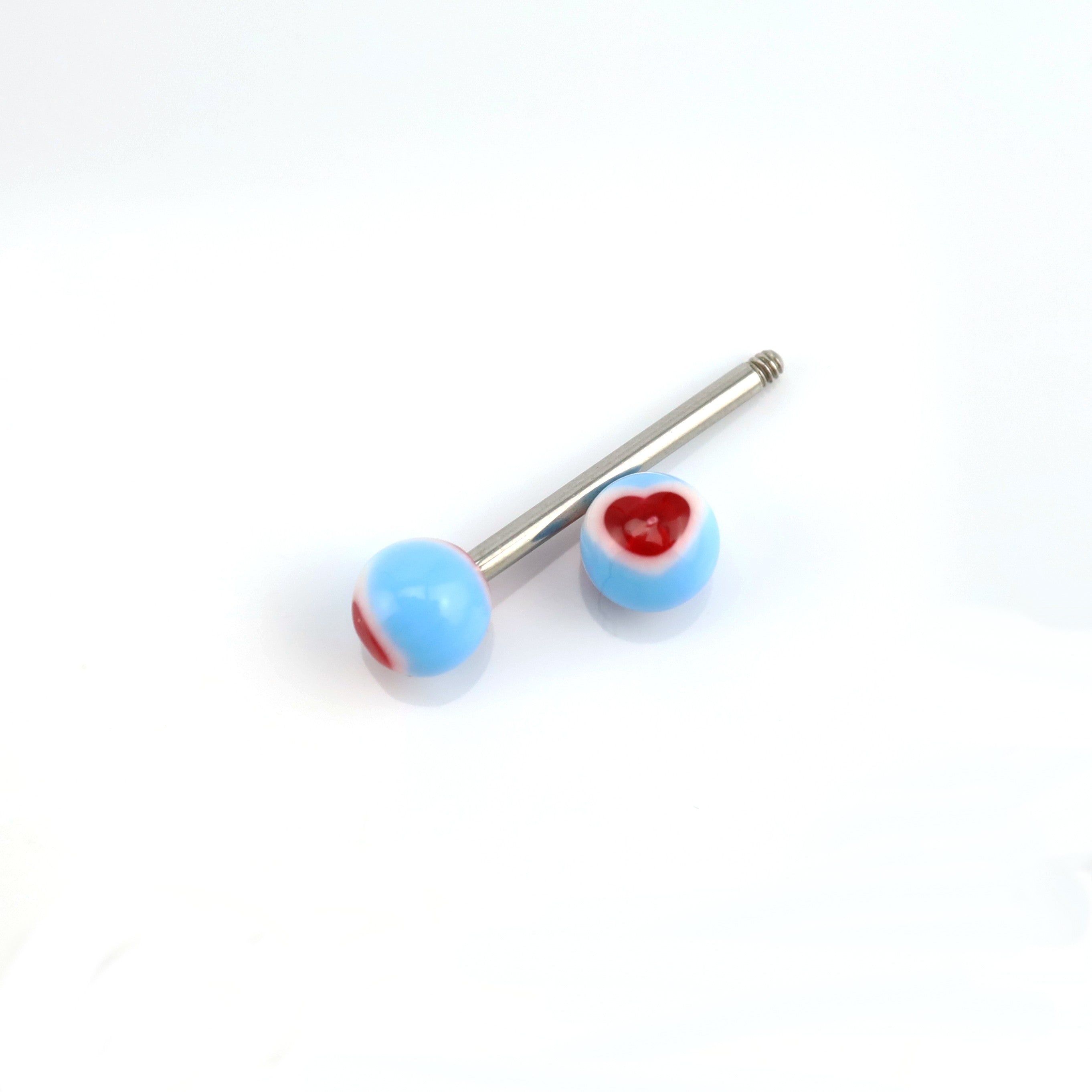 8PCS Heart Shaped Acrylic Barbell Studs Set