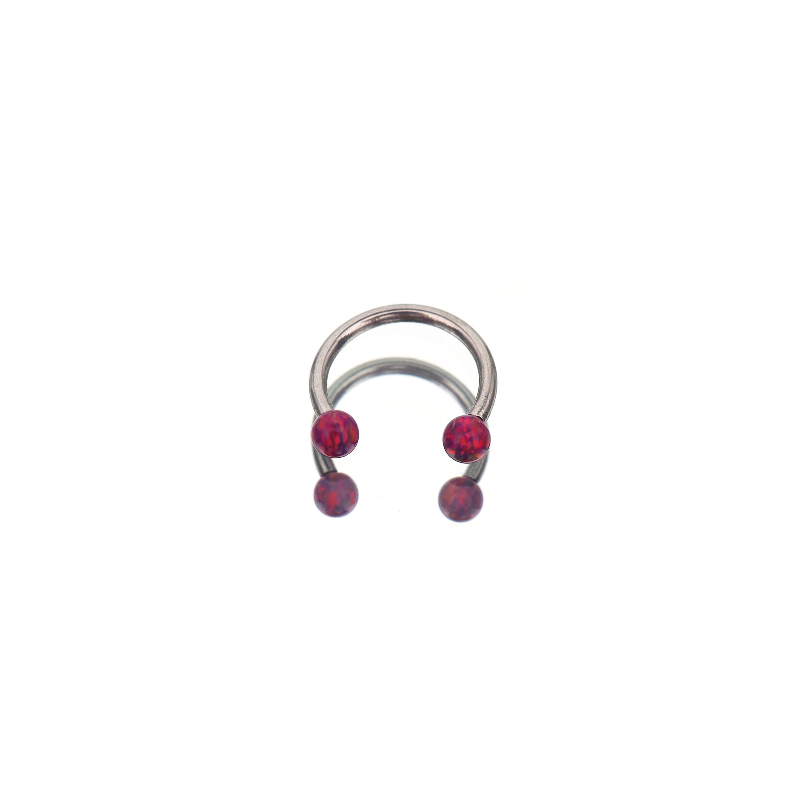 16G Opal Internally Threaded Horseshoe Ring