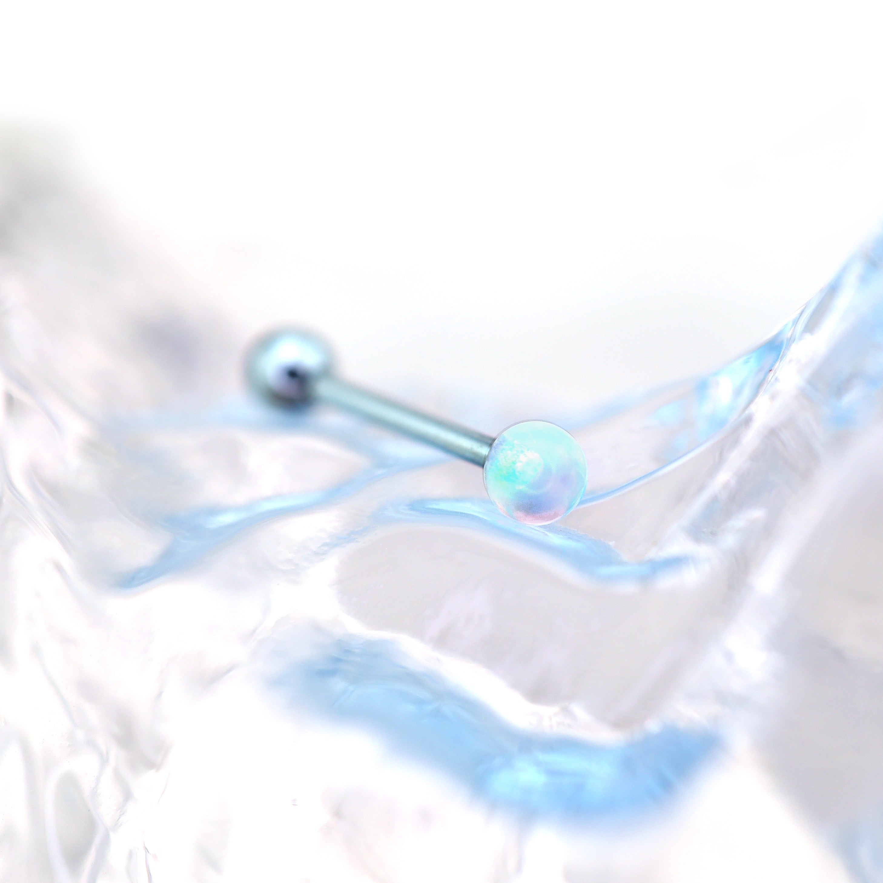 14G Opal Internally Threaded Titanium barbell studs