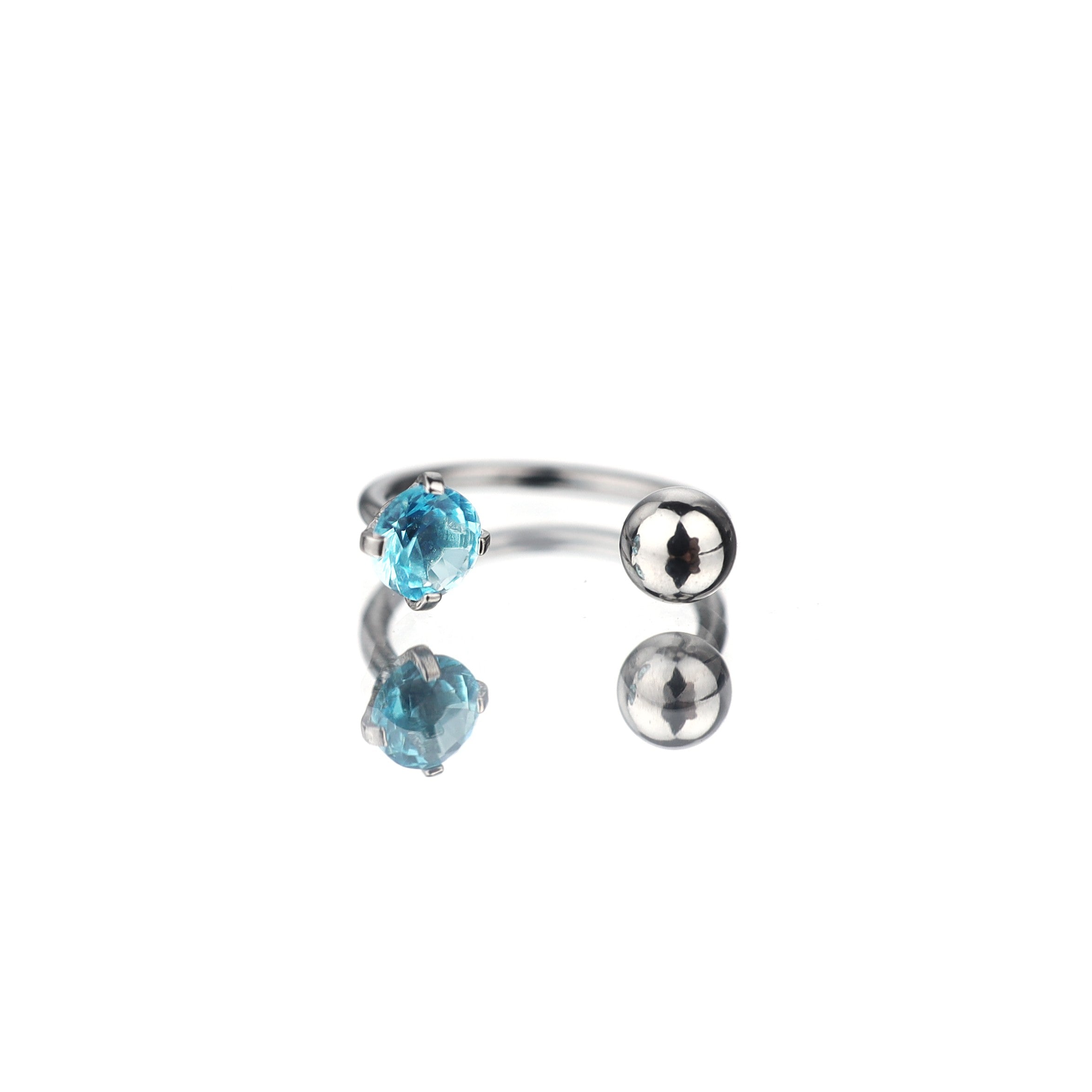 20G Thin Gauge CZ Horseshoe Ring