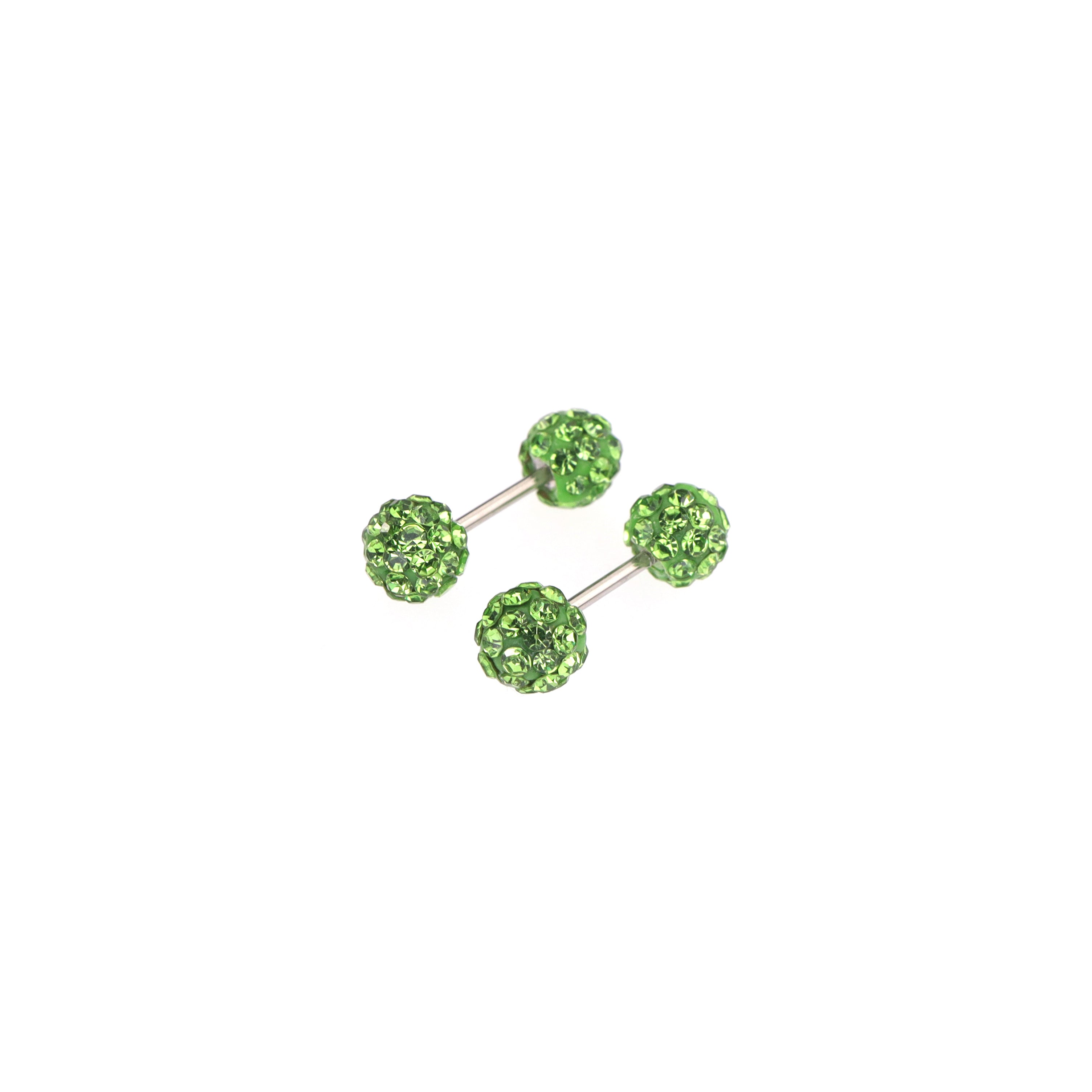 Double Full-CZ Ball Thin Gauge stainless steel Ear Studs