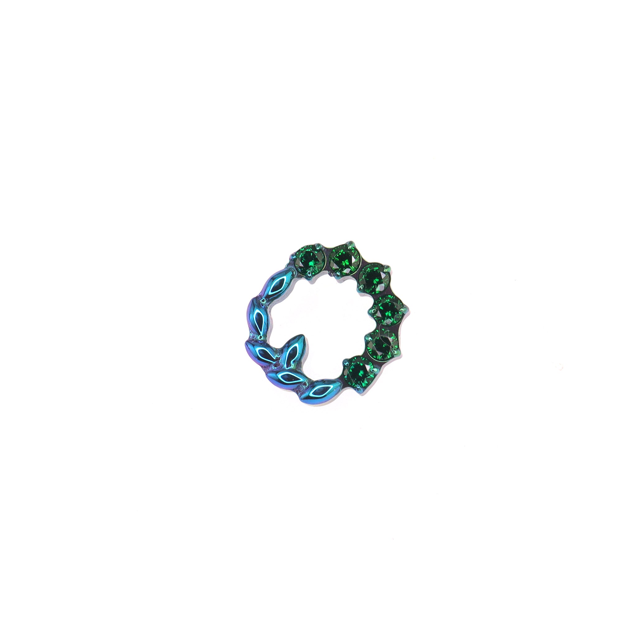 CZ Floral Halo Titanium Ear Studs