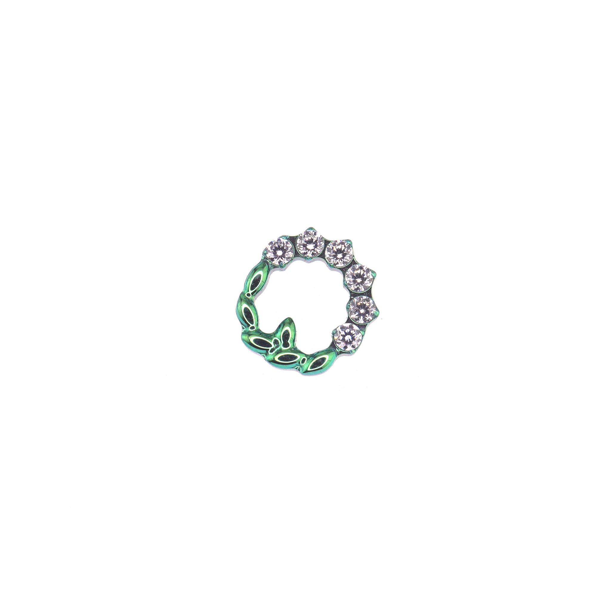 CZ Floral Halo Titanium Ear Studs
