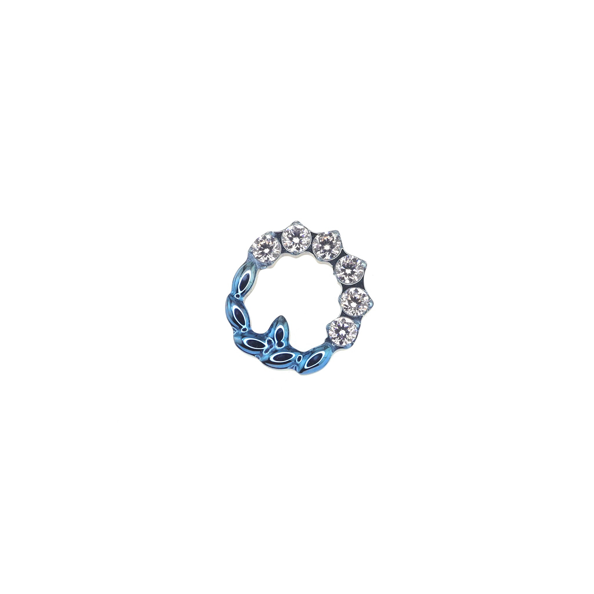 CZ Floral Halo Titanium Ear Studs