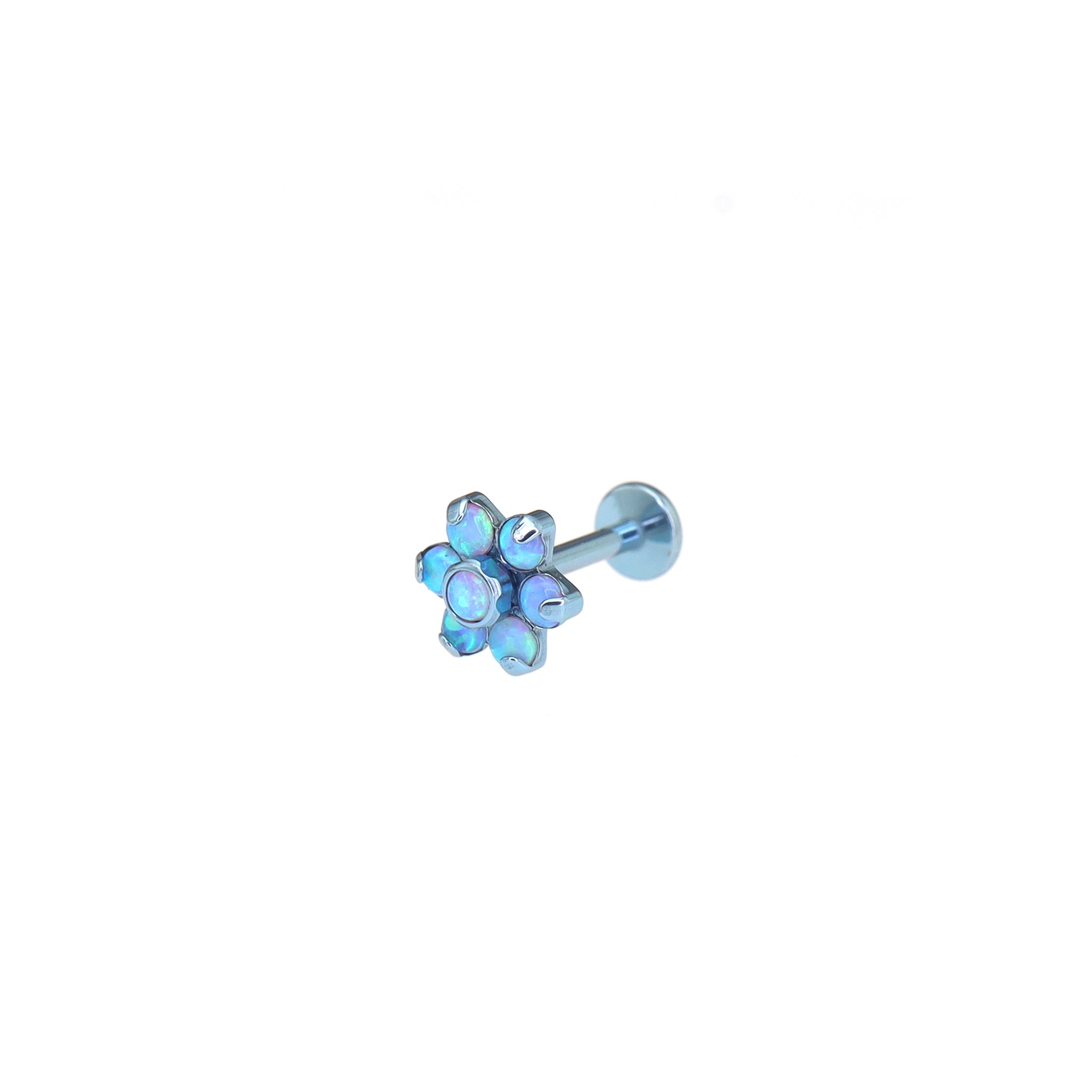 High-Shine Opal Floral Titanium Ear Studs