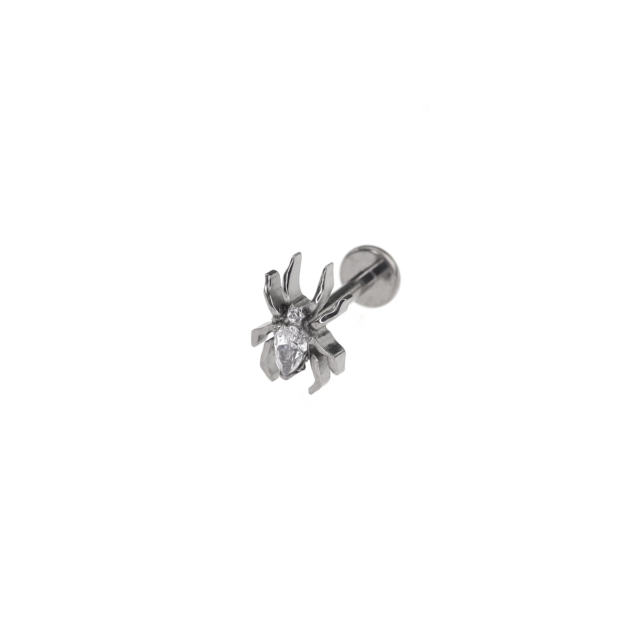 Rainbow CZ Spider Internally Threaded Titanium Studs