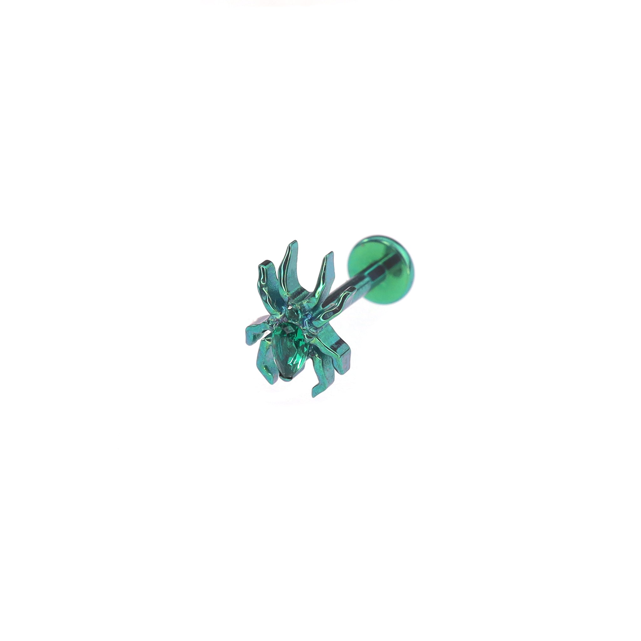 Rainbow CZ Spider Internally Threaded Titanium Studs