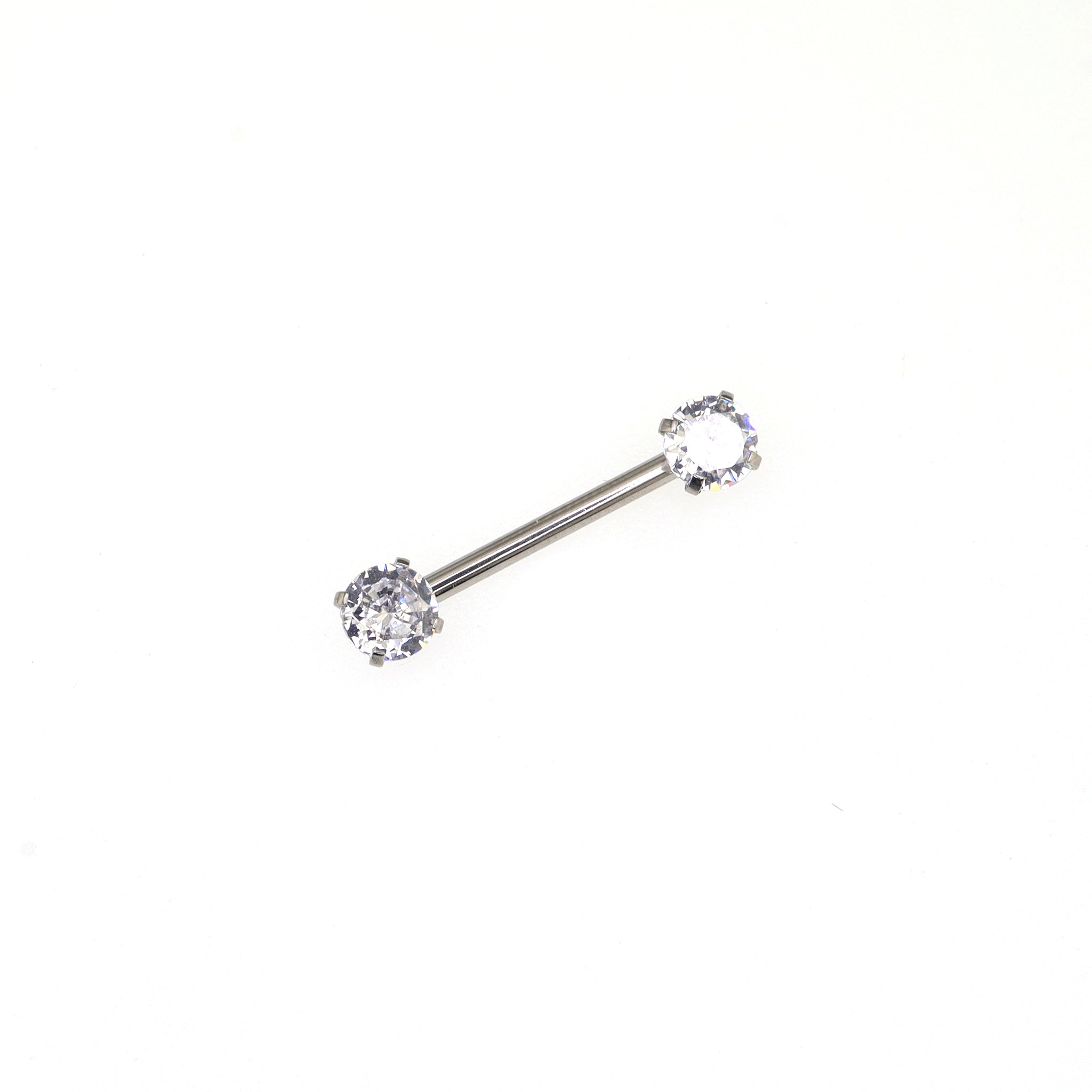 Round CZ Stainless Steel Nipple Rings