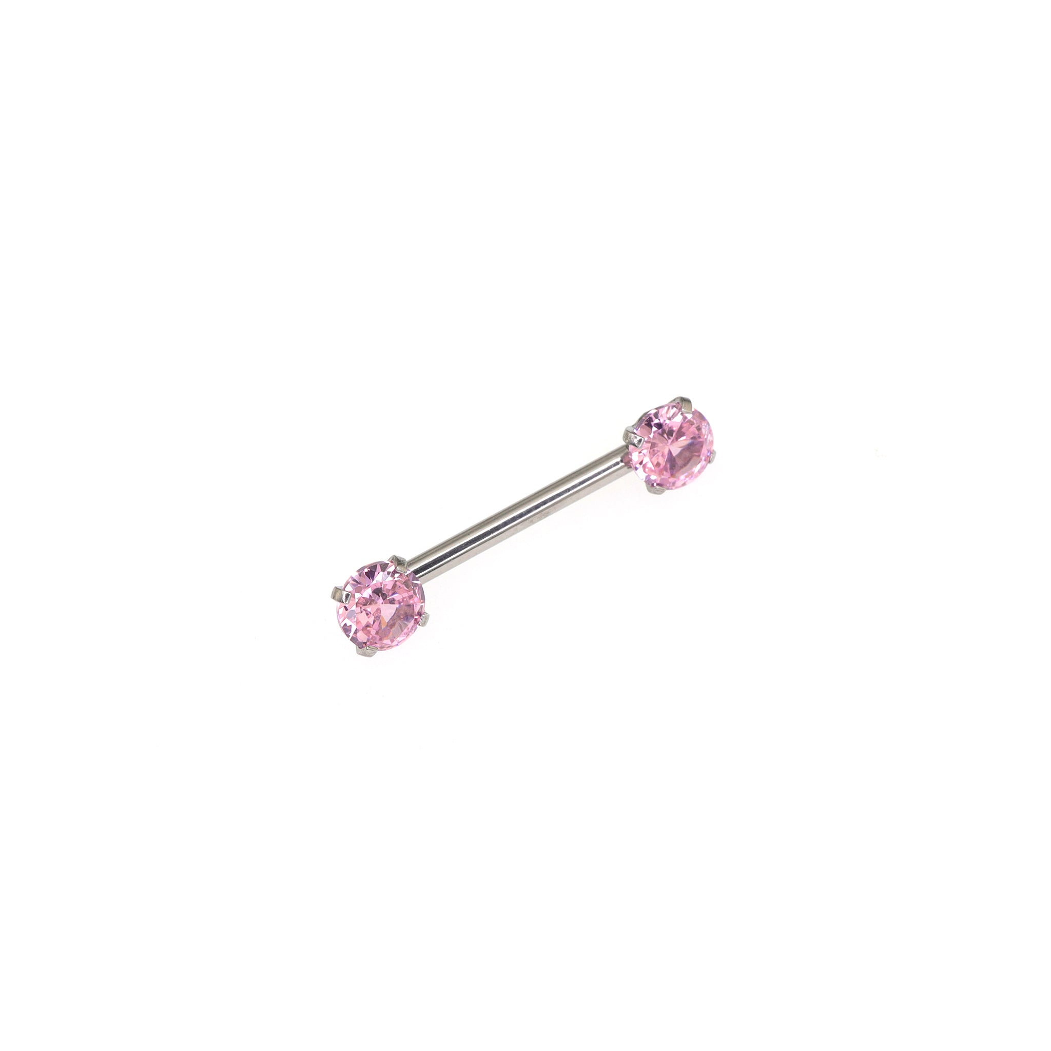 Round CZ Stainless Steel Nipple Rings