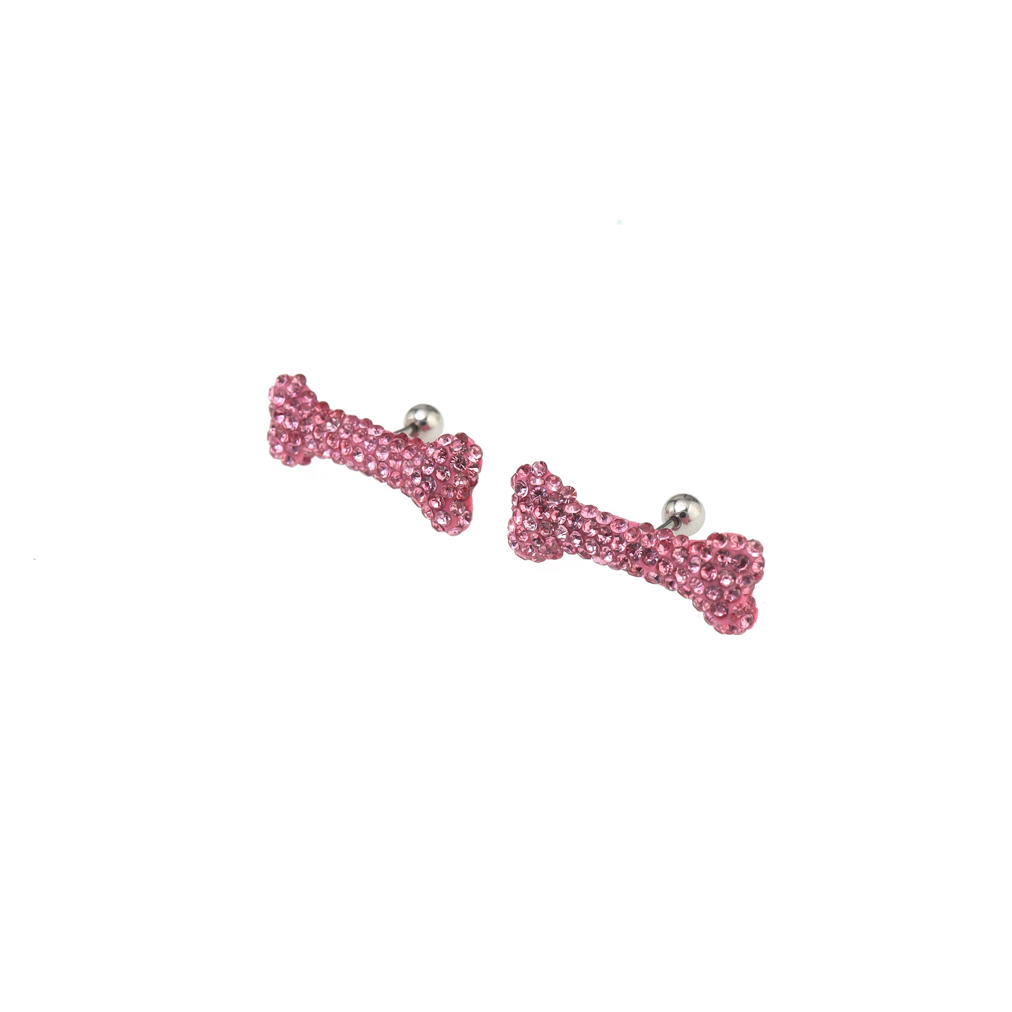 Resin Large Bone Full Crysta Stainless Steel Ear Studs