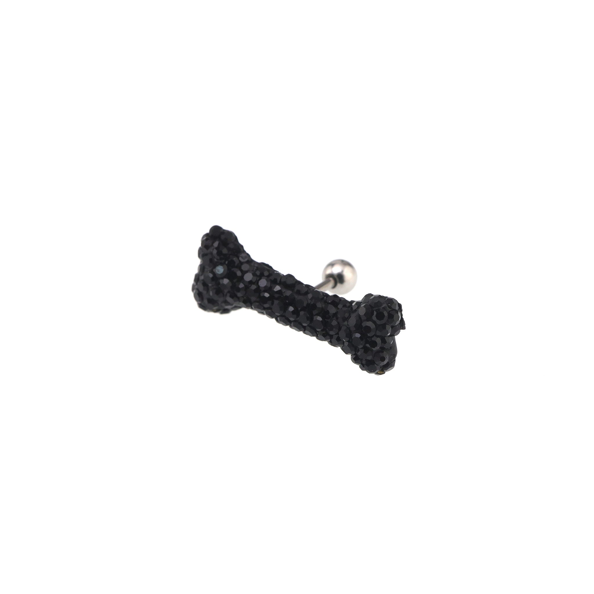 Resin Large Bone Full Crysta Stainless Steel Ear Studs