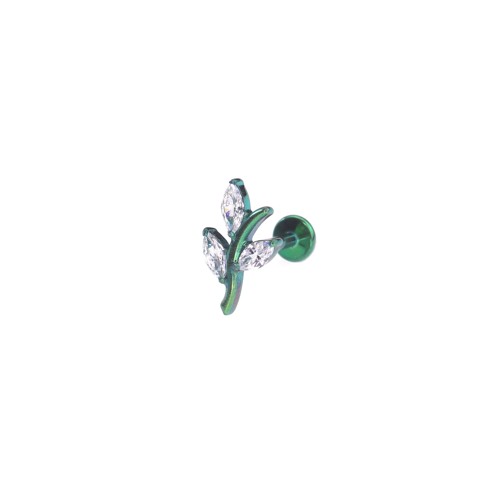 CZ Branch Titanium Ear Studs