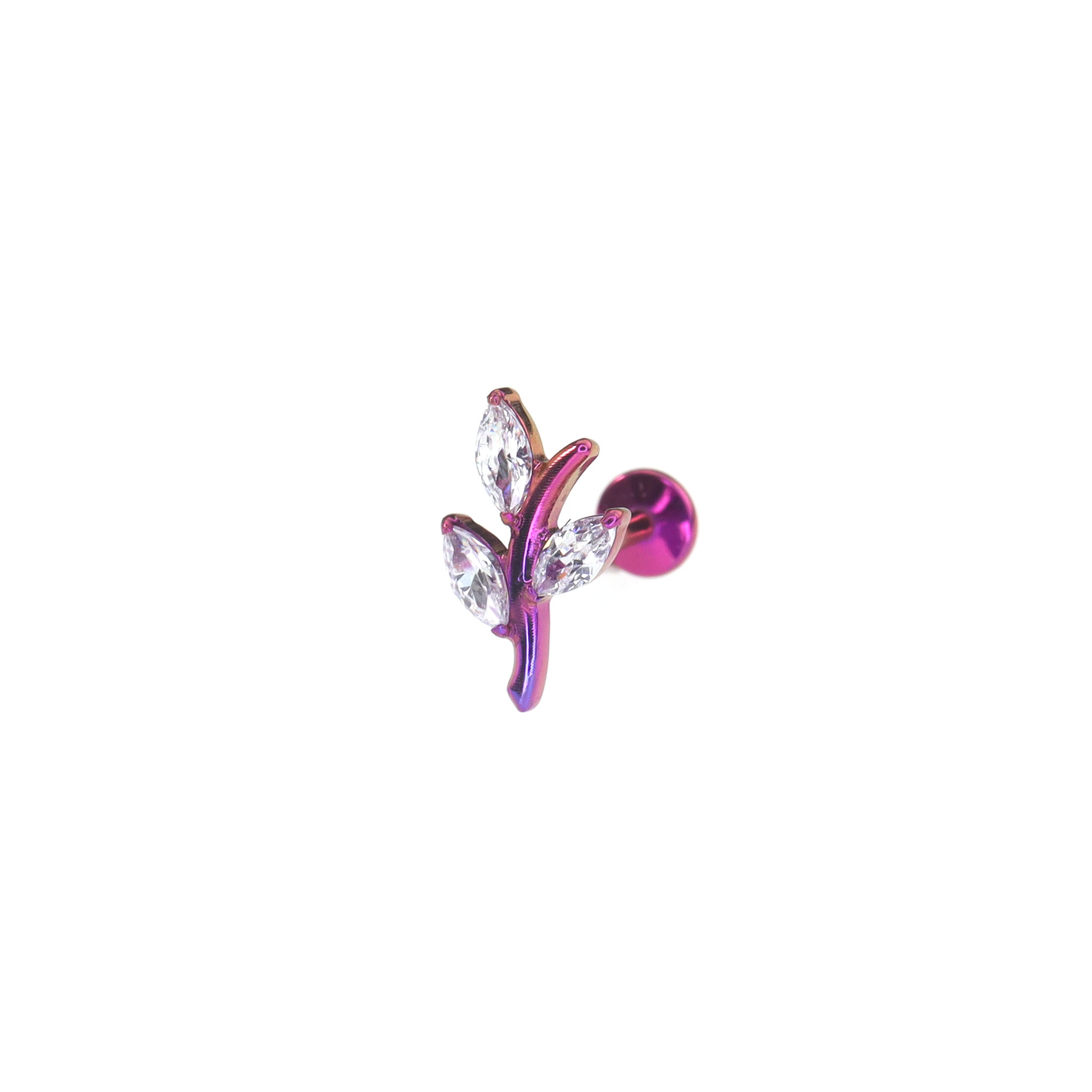CZ Branch Titanium Ear Studs