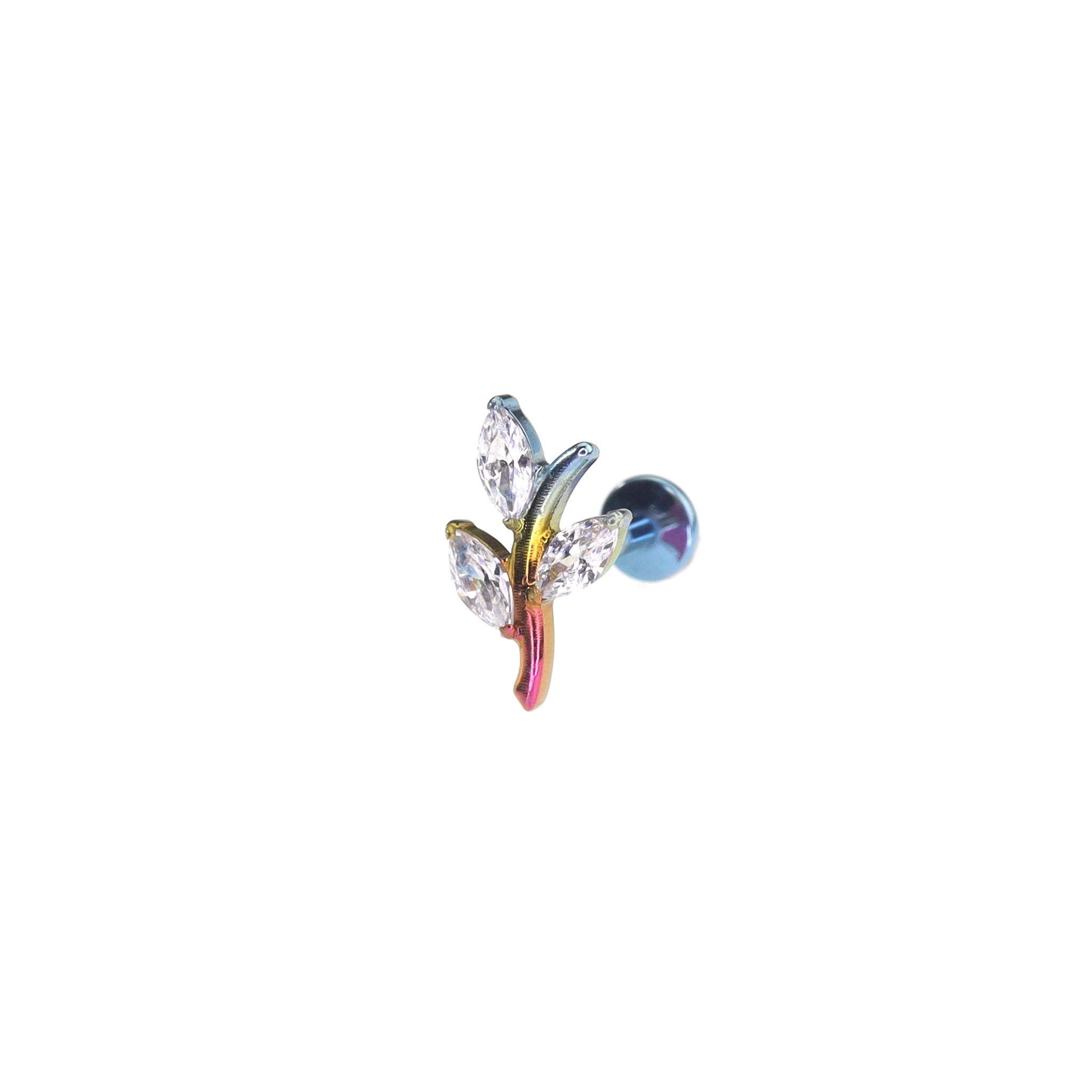 CZ Branch Titanium Ear Studs