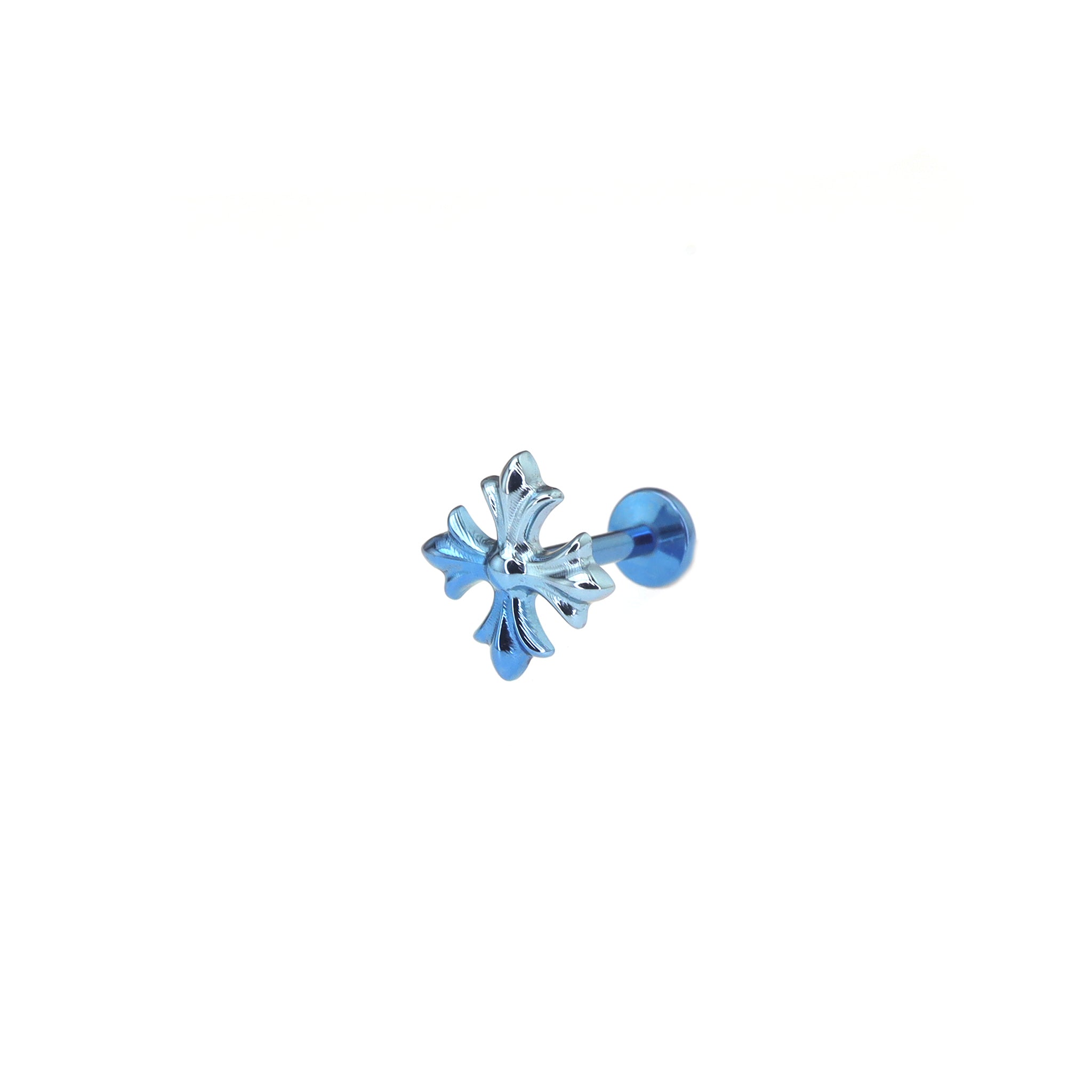 Engraved Chrome Hearts Style Cross Titanium Ear Studs