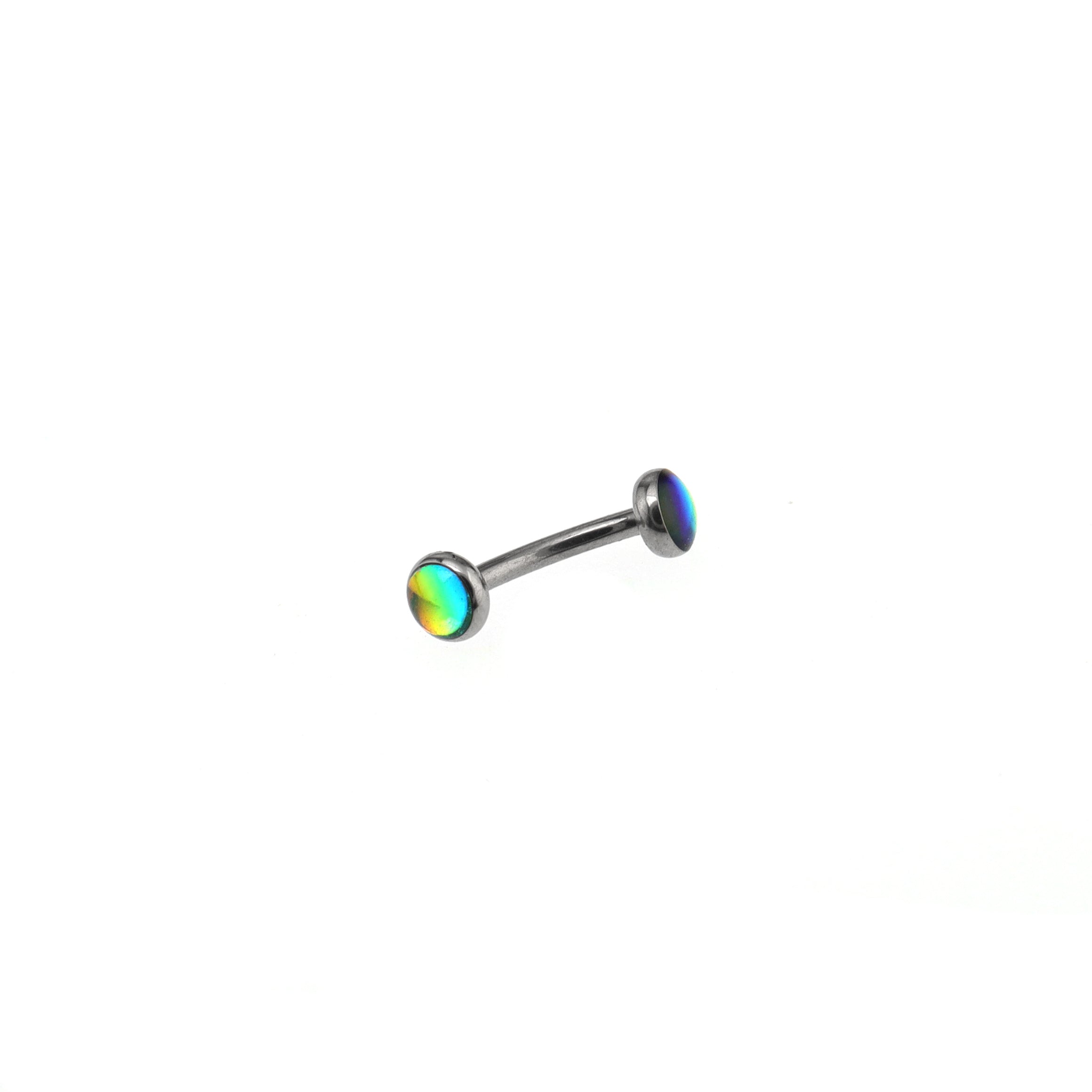 Single-End Rainbow Oil Slick Titanium Rook Jewelry