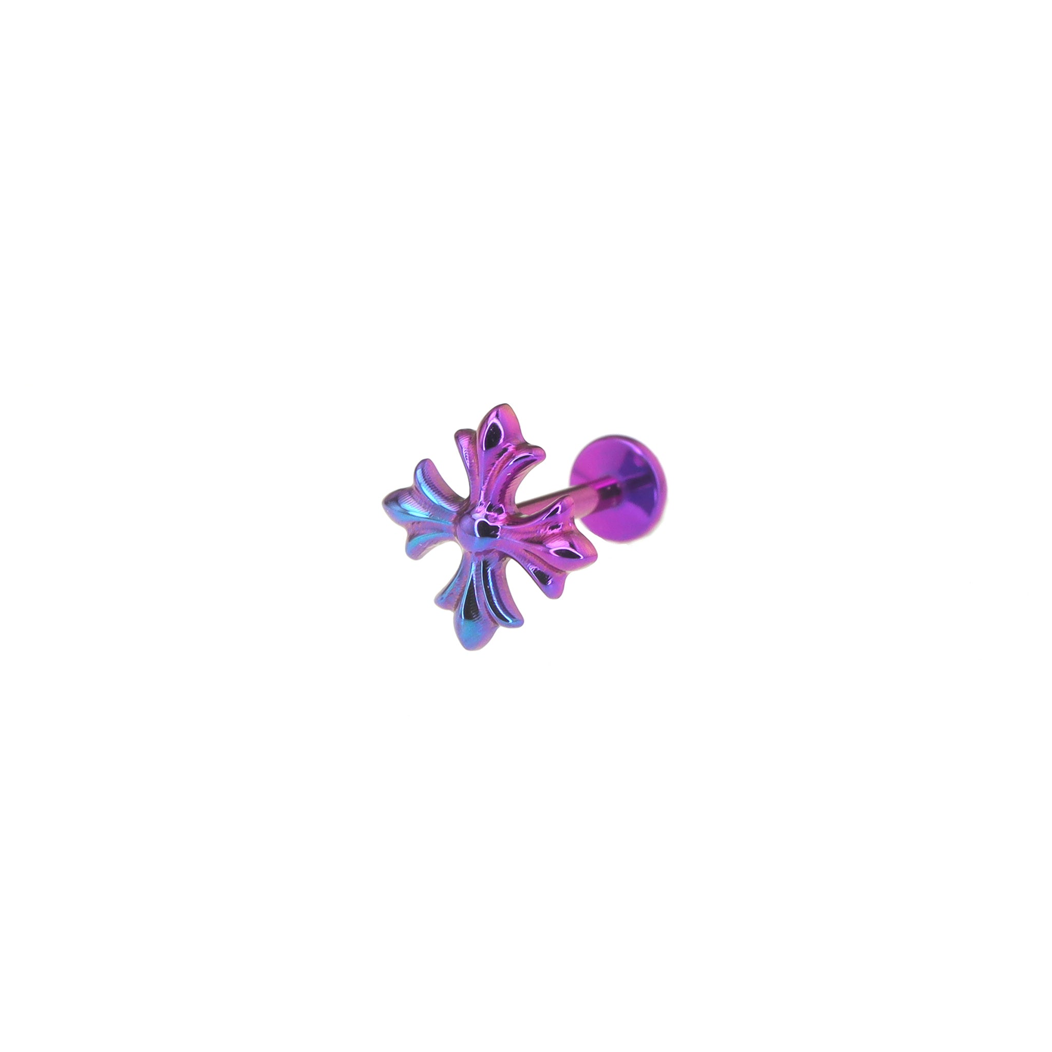 Engraved Chrome Hearts Style Cross Titanium Ear Studs