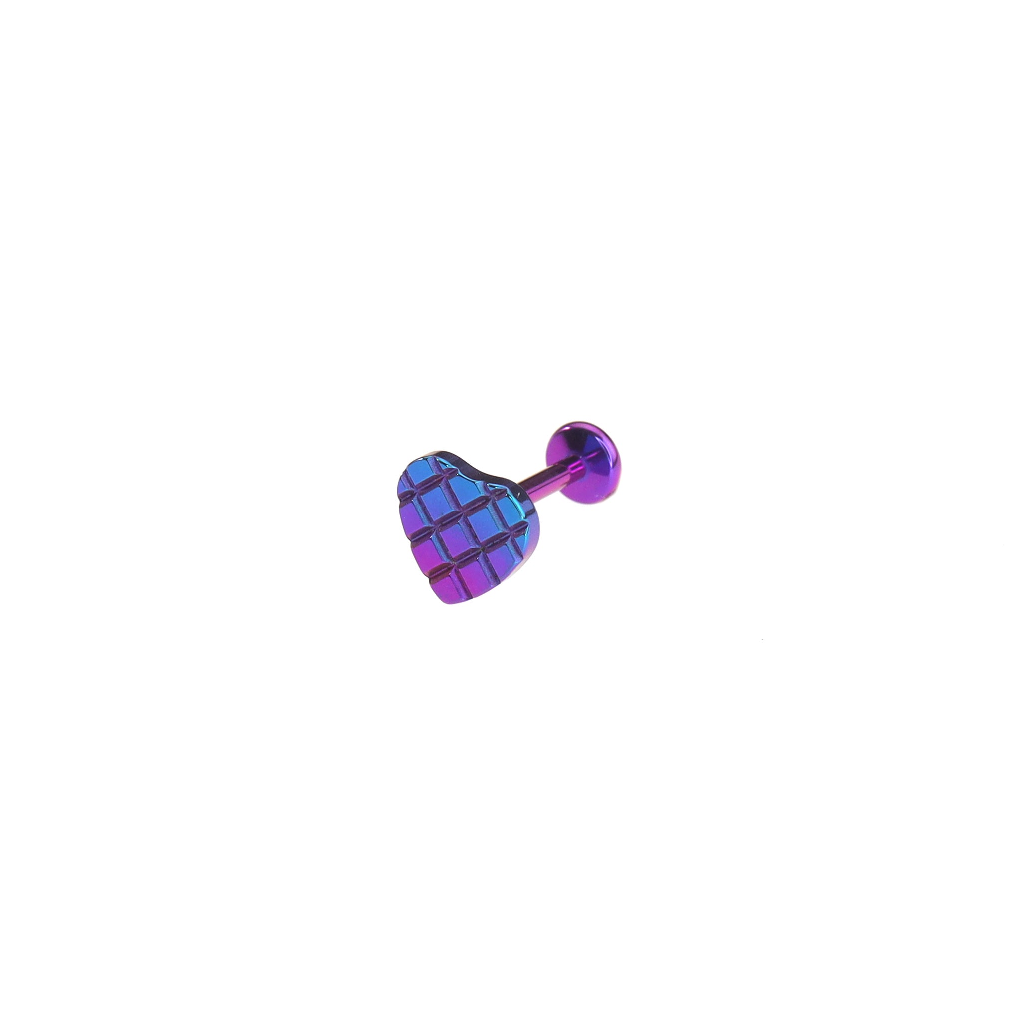 Cutwork Heart Internally Threaded Titanium Studs