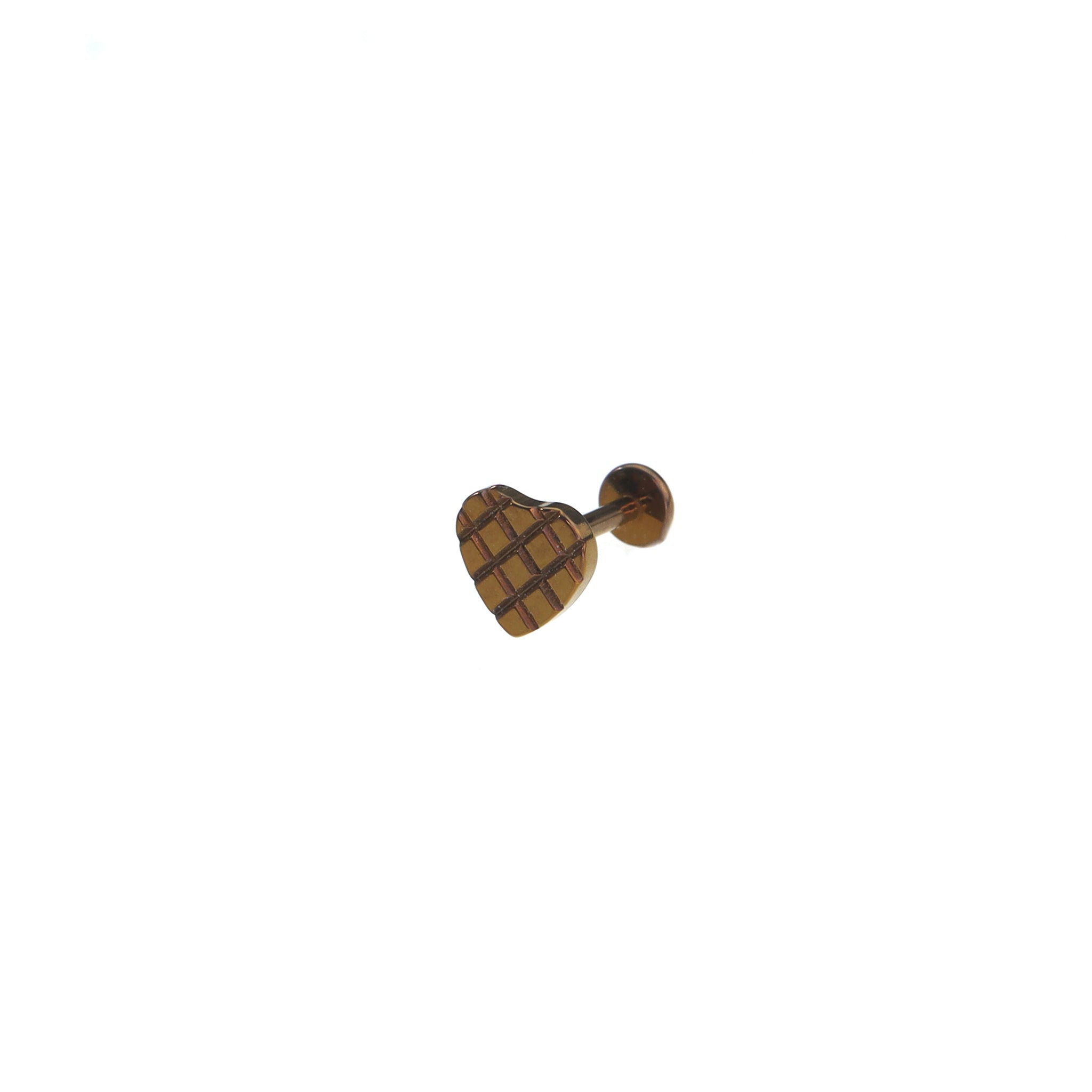 Cutwork Heart Internally Threaded Titanium Studs