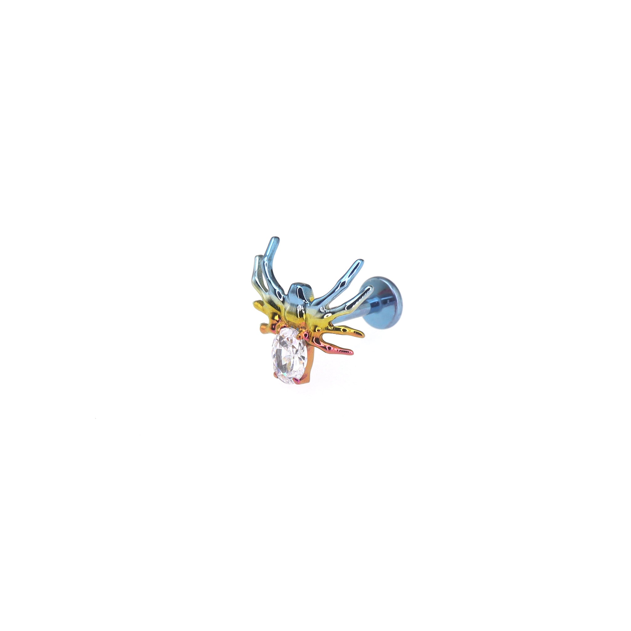 Crystal Spider Titanium Ear Studs