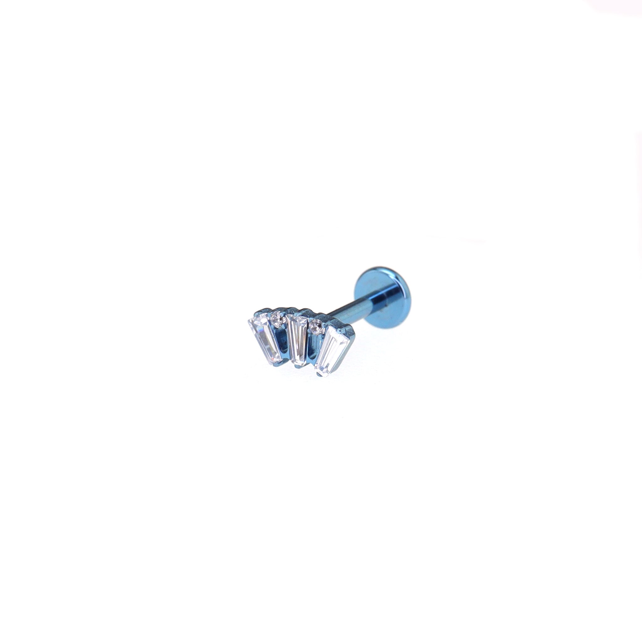 Openwork Fan Shape CZ Titanium Ear Studs