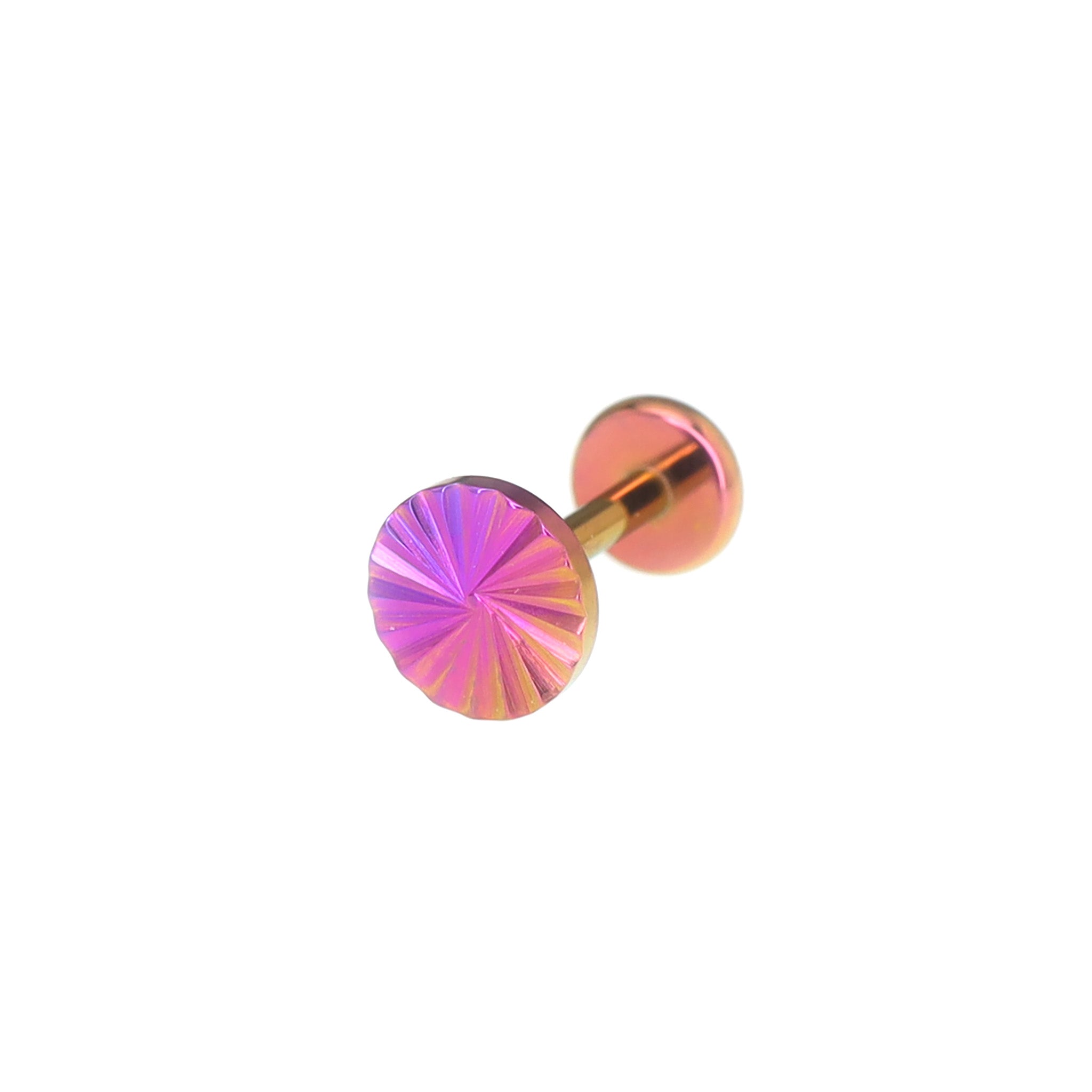 Engraved Line Circle Titanium Ear Studs
