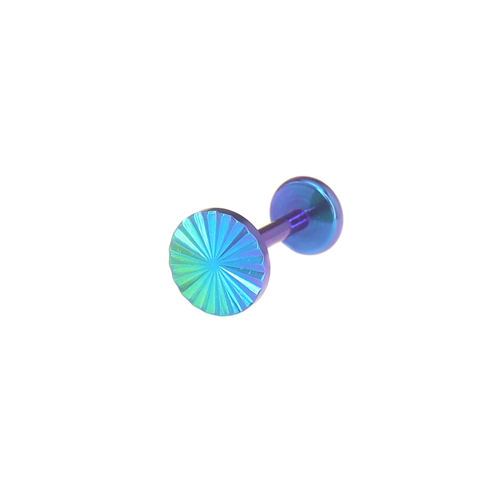 Engraved Line Circle Titanium Ear Studs