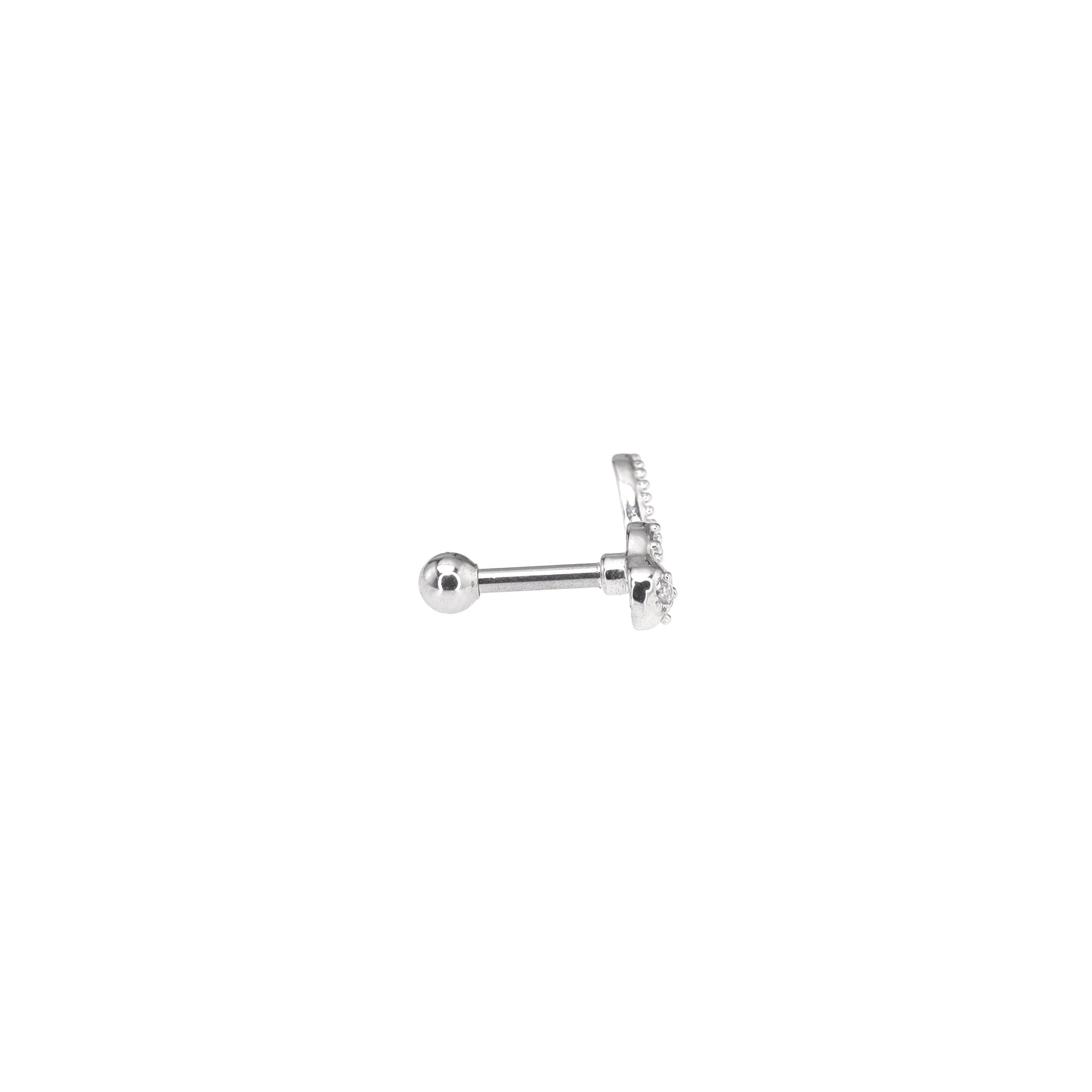CZ Curved Serpent Stainless Steel Ear Studs