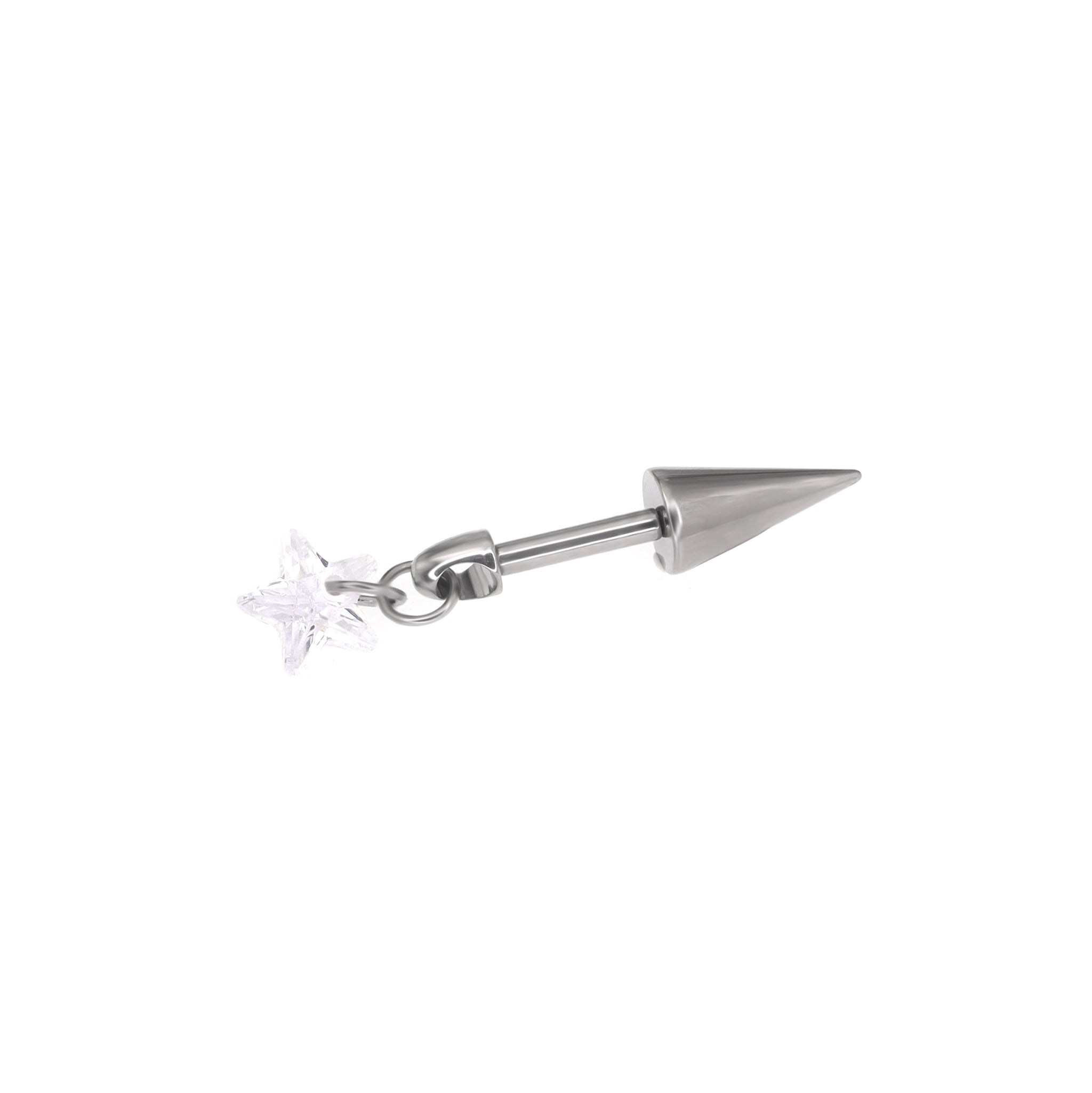 Spike & CZ Screwdriver Titanium Helix Studs