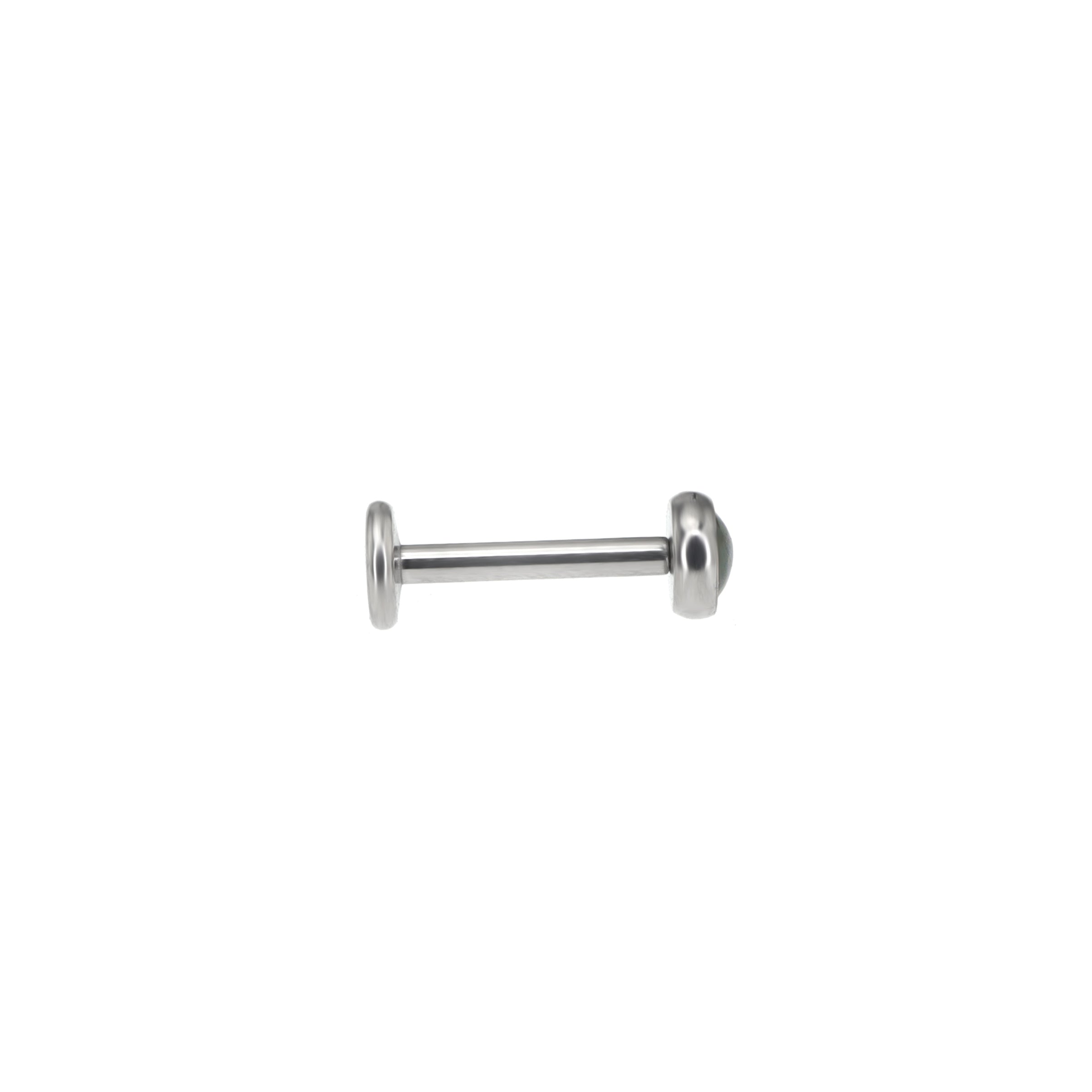 Bezel-Set Jade-Inspired Algae Titanium Labret Studs