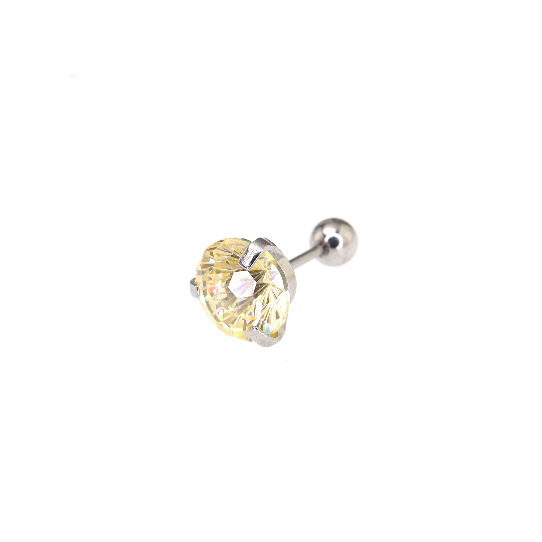 8mm Externally Threaded Firework-Cut CZ stainless steel Ear Studs