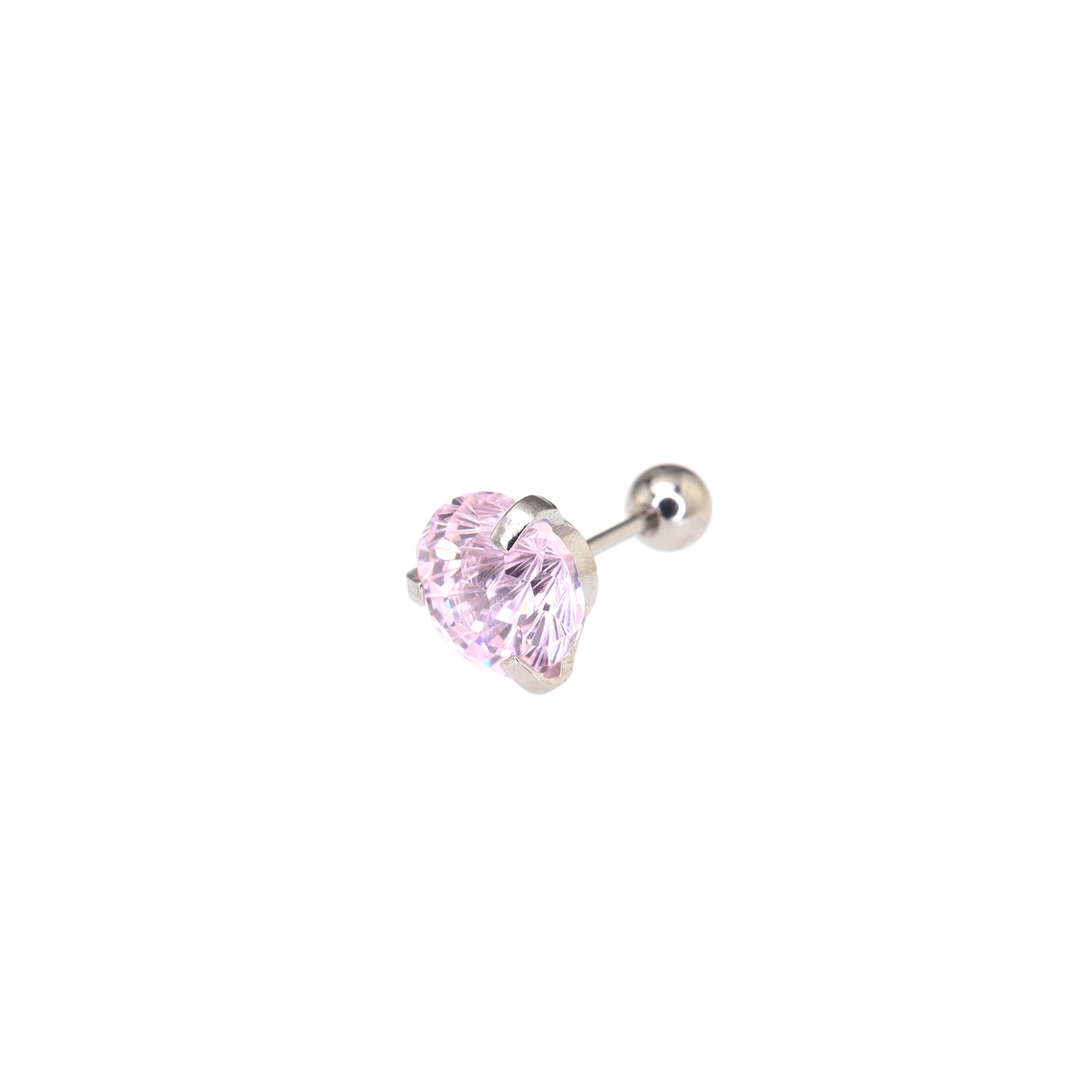 8mm Externally Threaded Firework-Cut CZ stainless steel Ear Studs