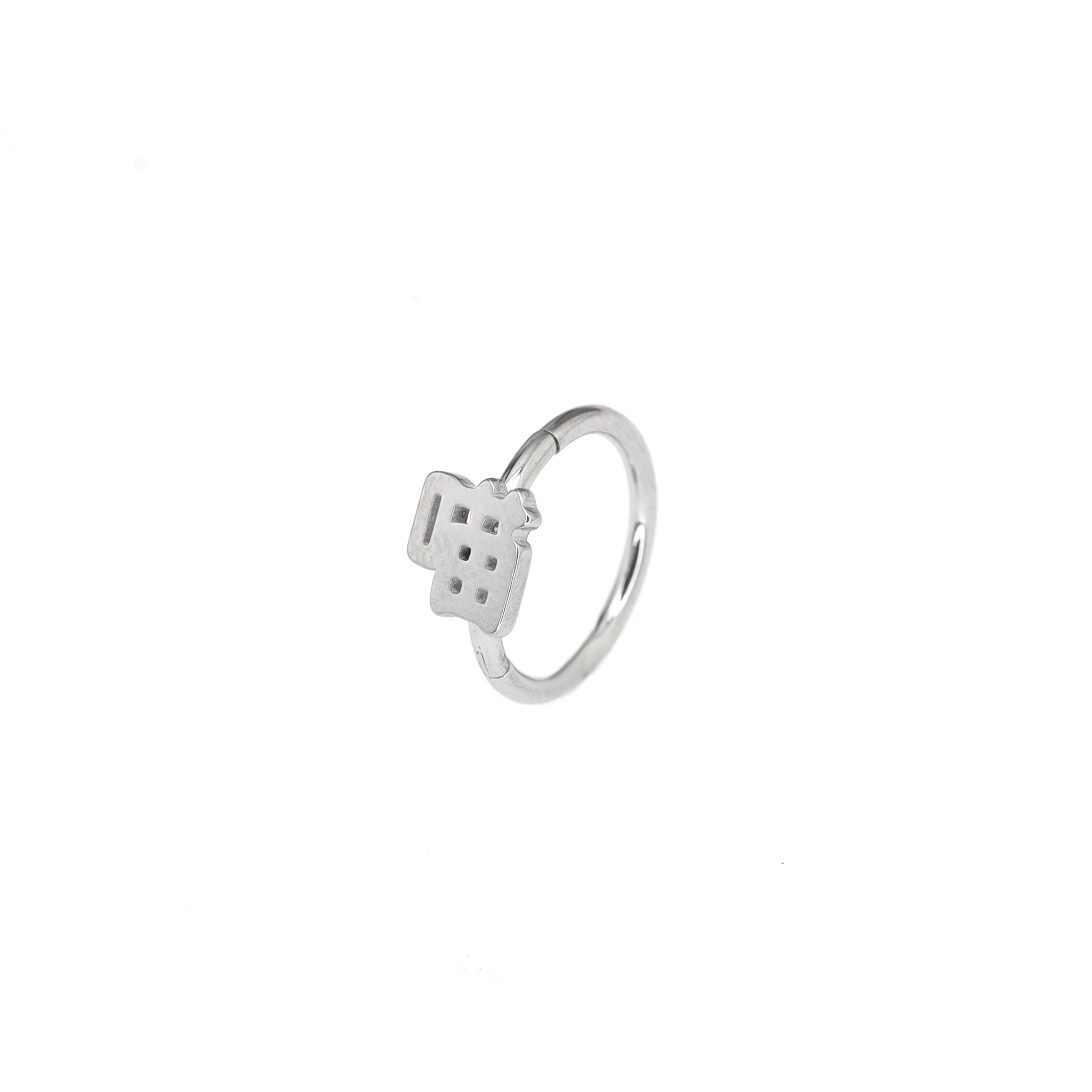 Text Engraved tainless steel Lip Ring