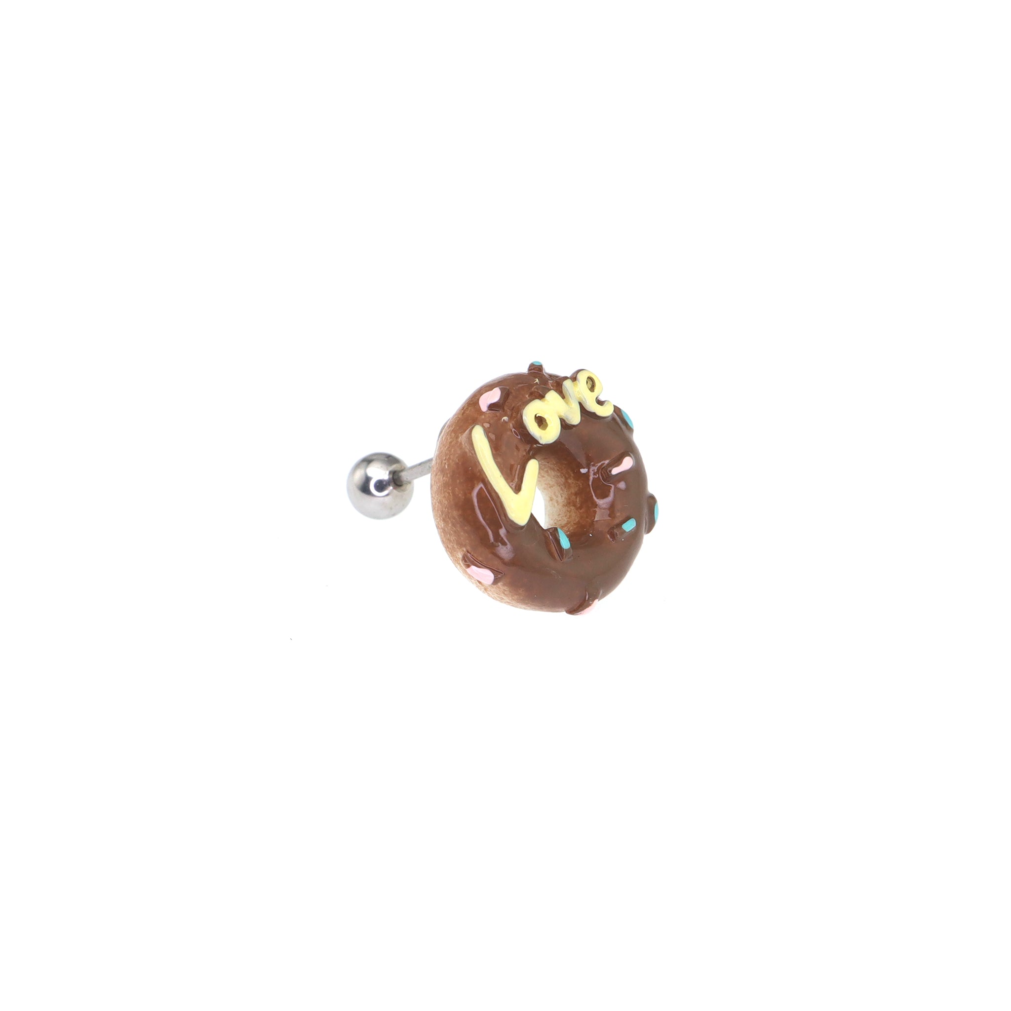 Resin Donut stainless steel Ear Studs