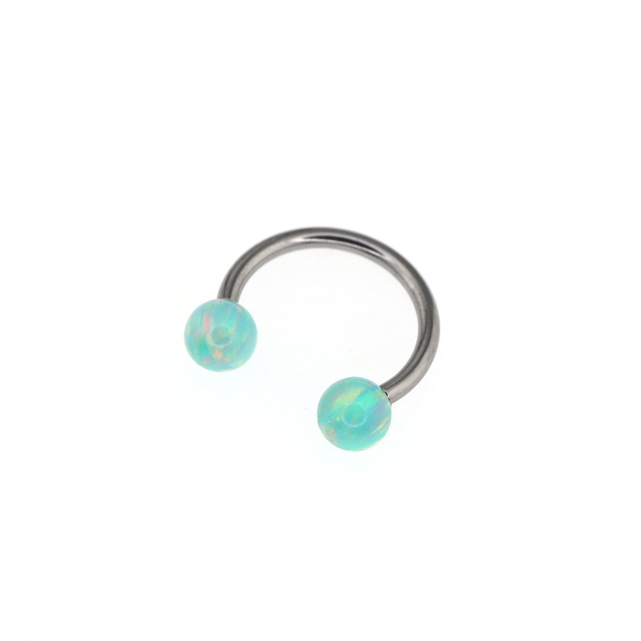 Opal Internally threaded Titanium Horseshoe Ring