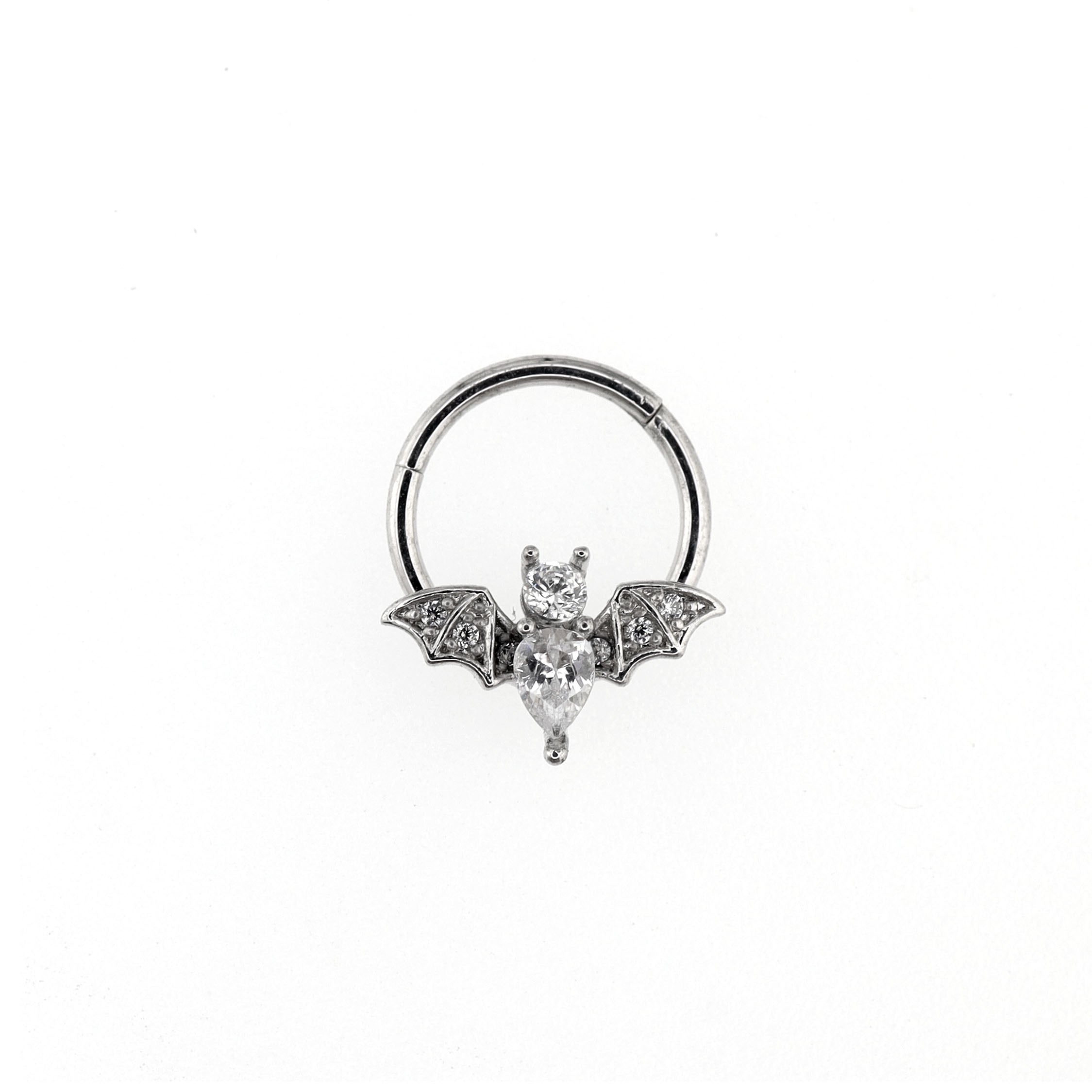 CZ Bat stainless steel Clicker Ring