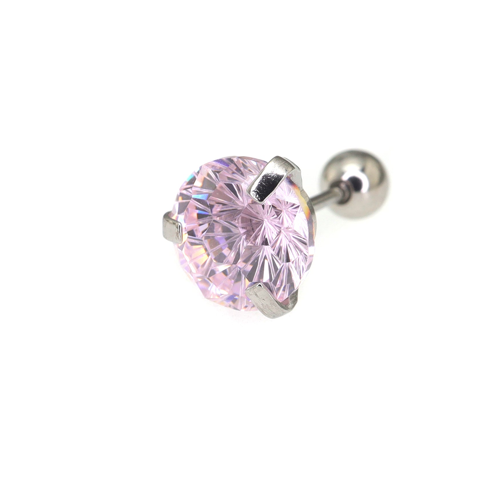 6mm Firework Cut CZ Ear Stud