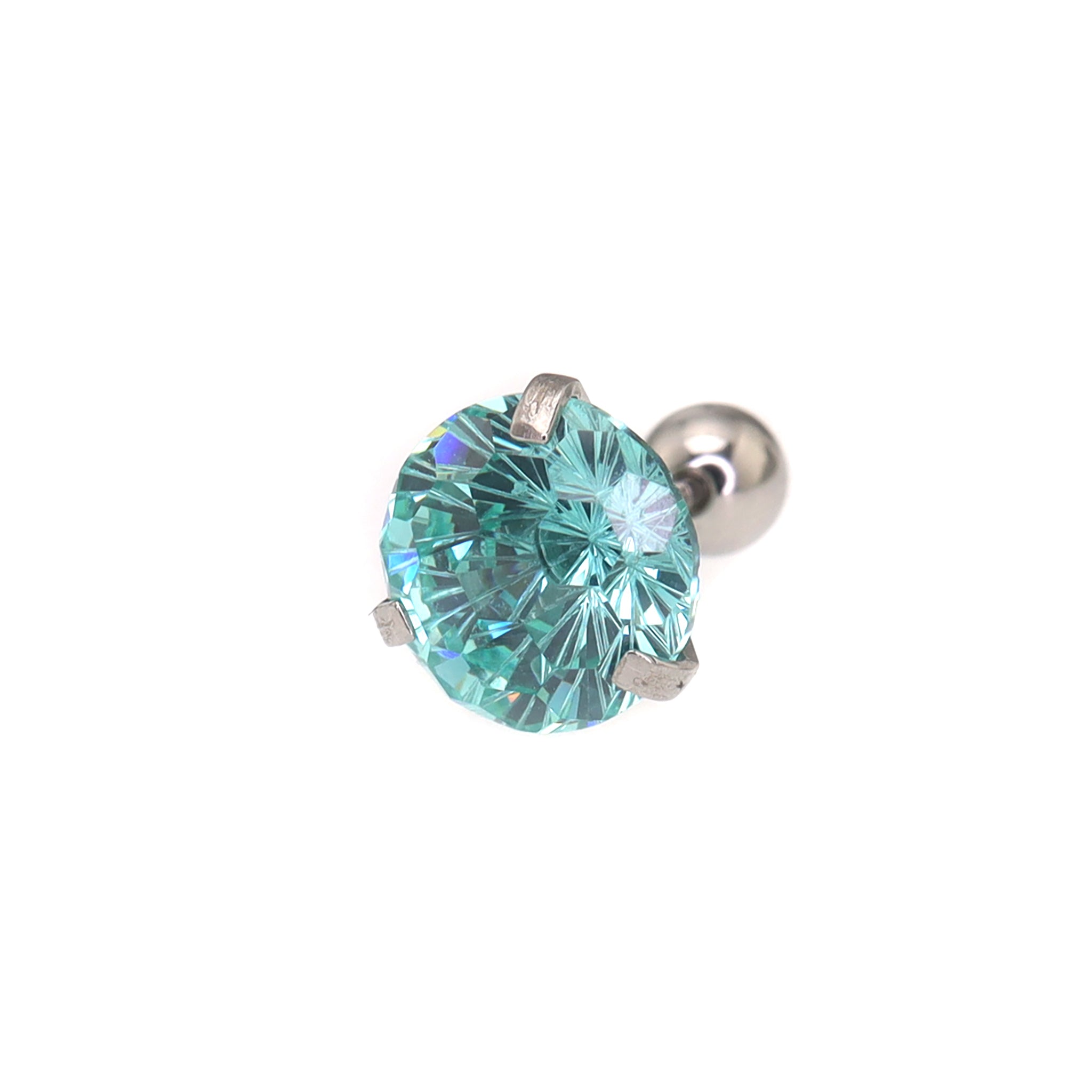 6mm Firework Cut CZ Ear Stud