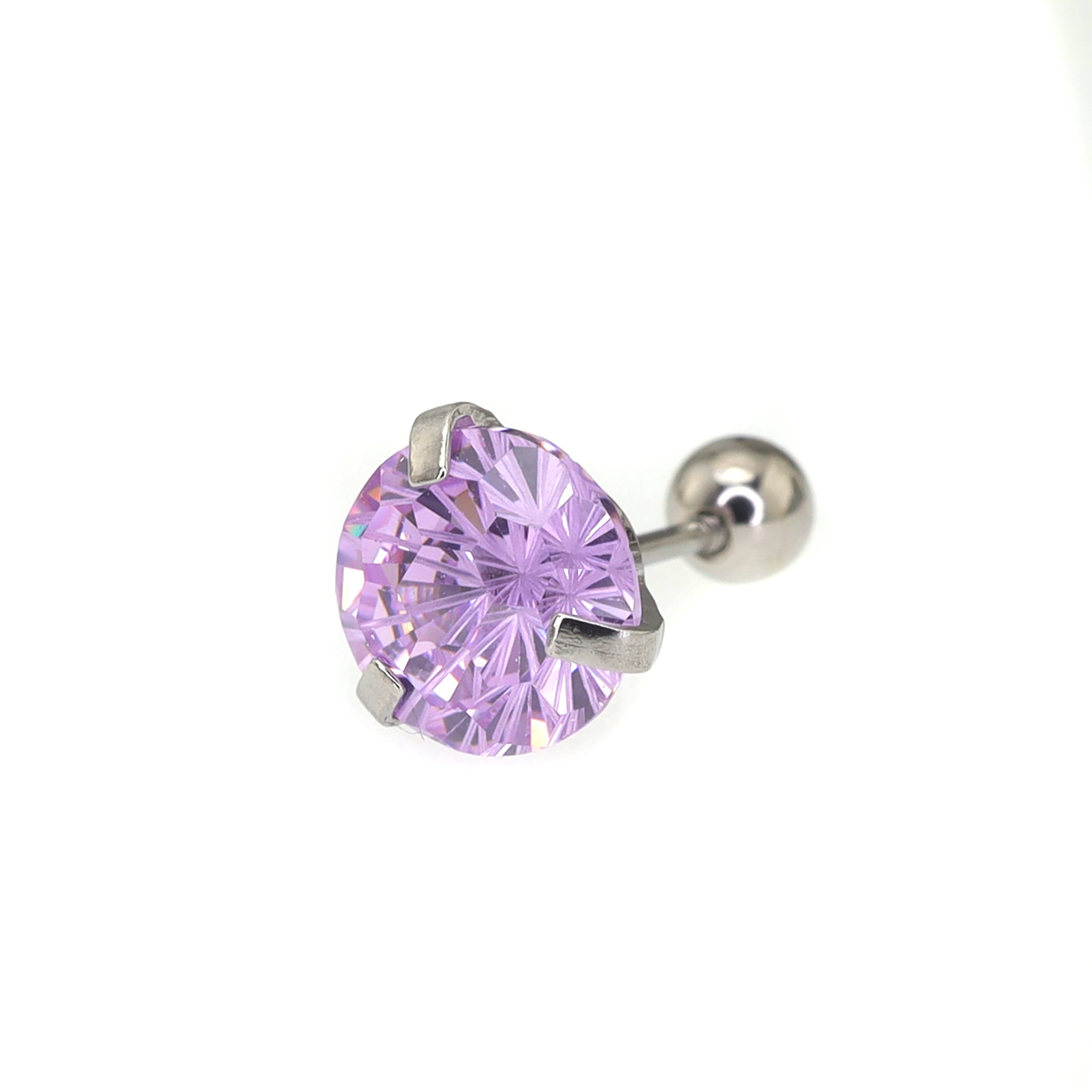 6mm Firework Cut CZ Ear Stud