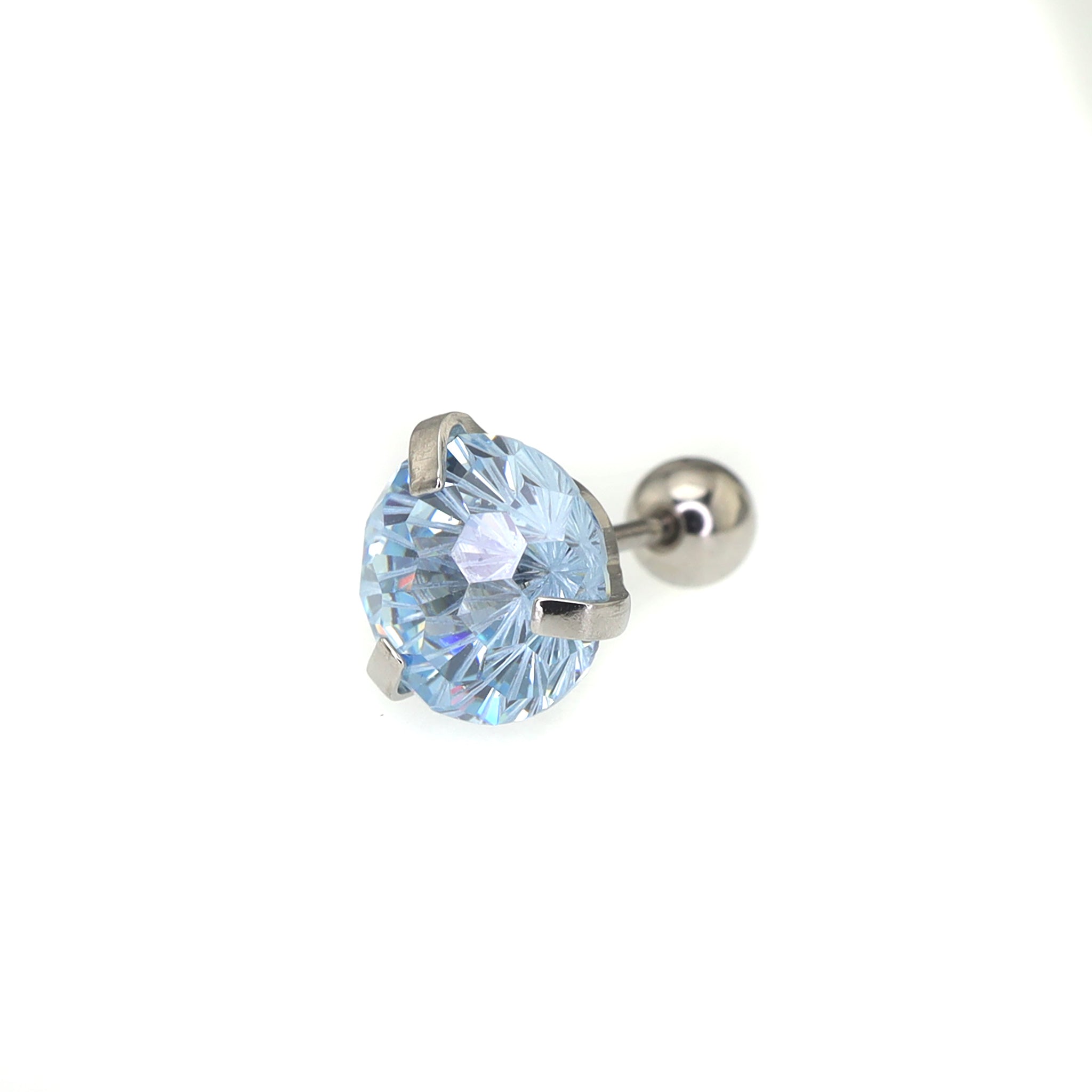 6mm Firework Cut CZ Ear Stud