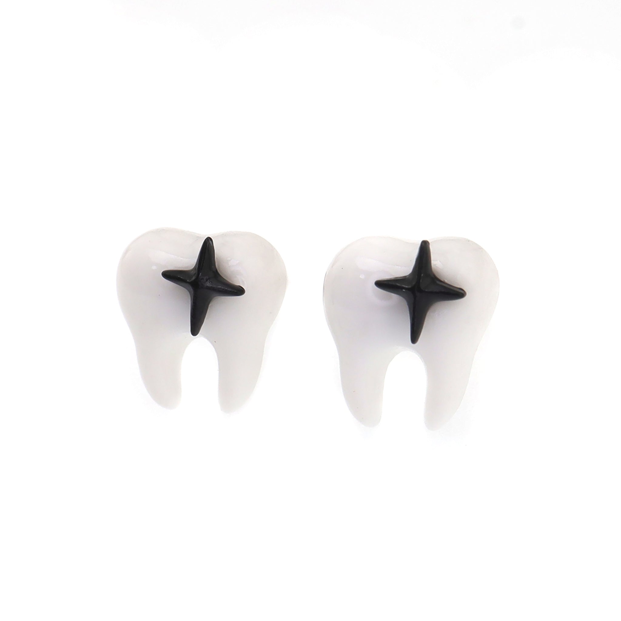 Star Tooth Resin stainless steel Ear Stud ph1