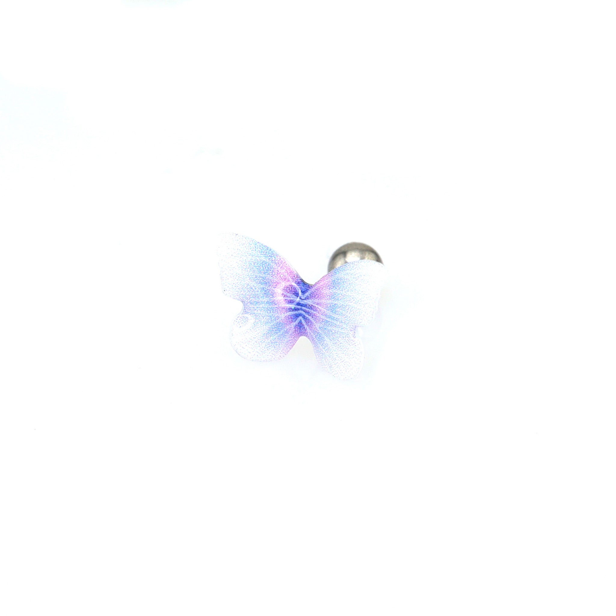 Purple Gradient Resin Butterfly stainless steel Ear Studs ph1