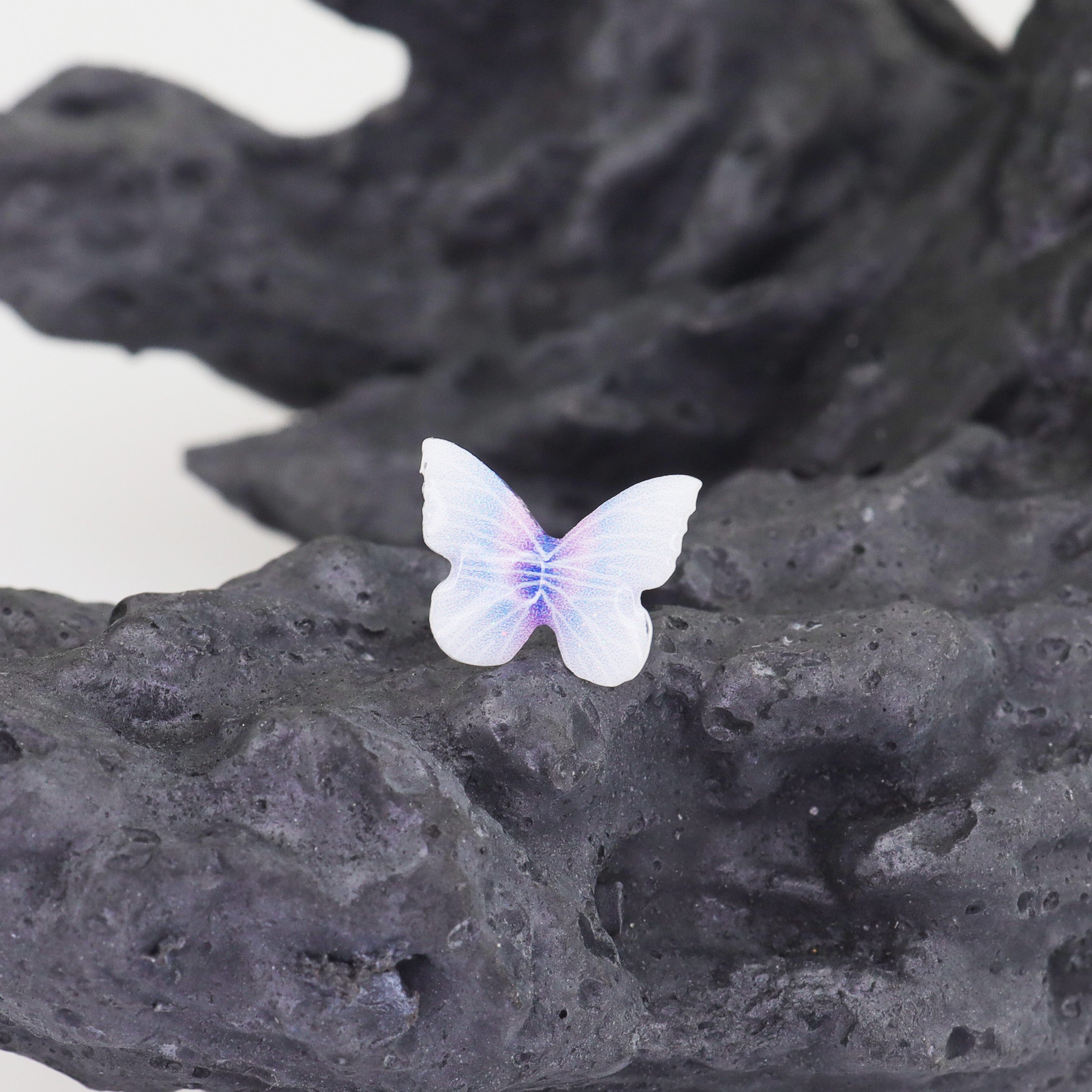 Purple Gradient Resin Butterfly stainless steel Ear Studs ph1