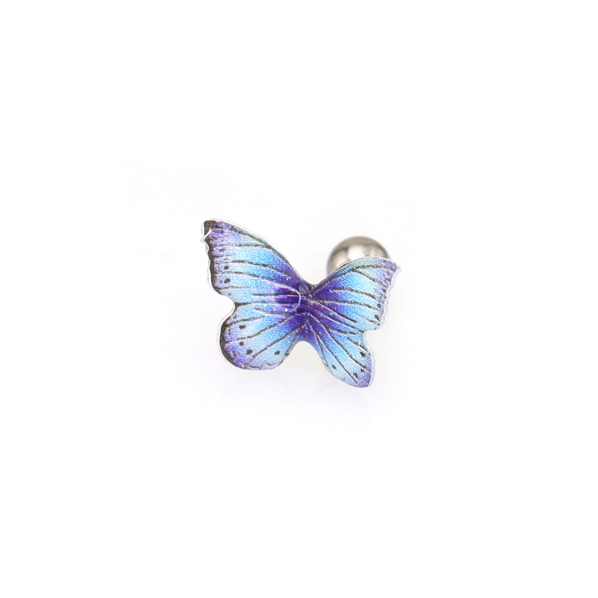 Blue Gradient Resin Butterfly stainless steel Ear Studs ph1