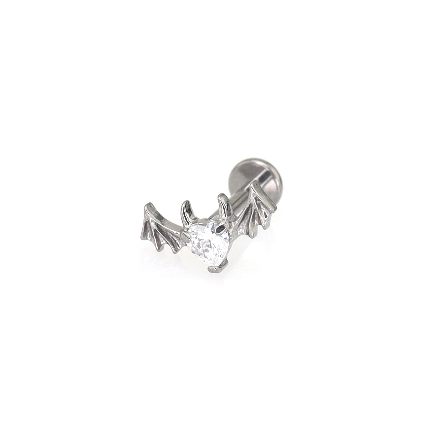 CZ Demonic Heart Wing Internally Threaded Titanium Studs ph1