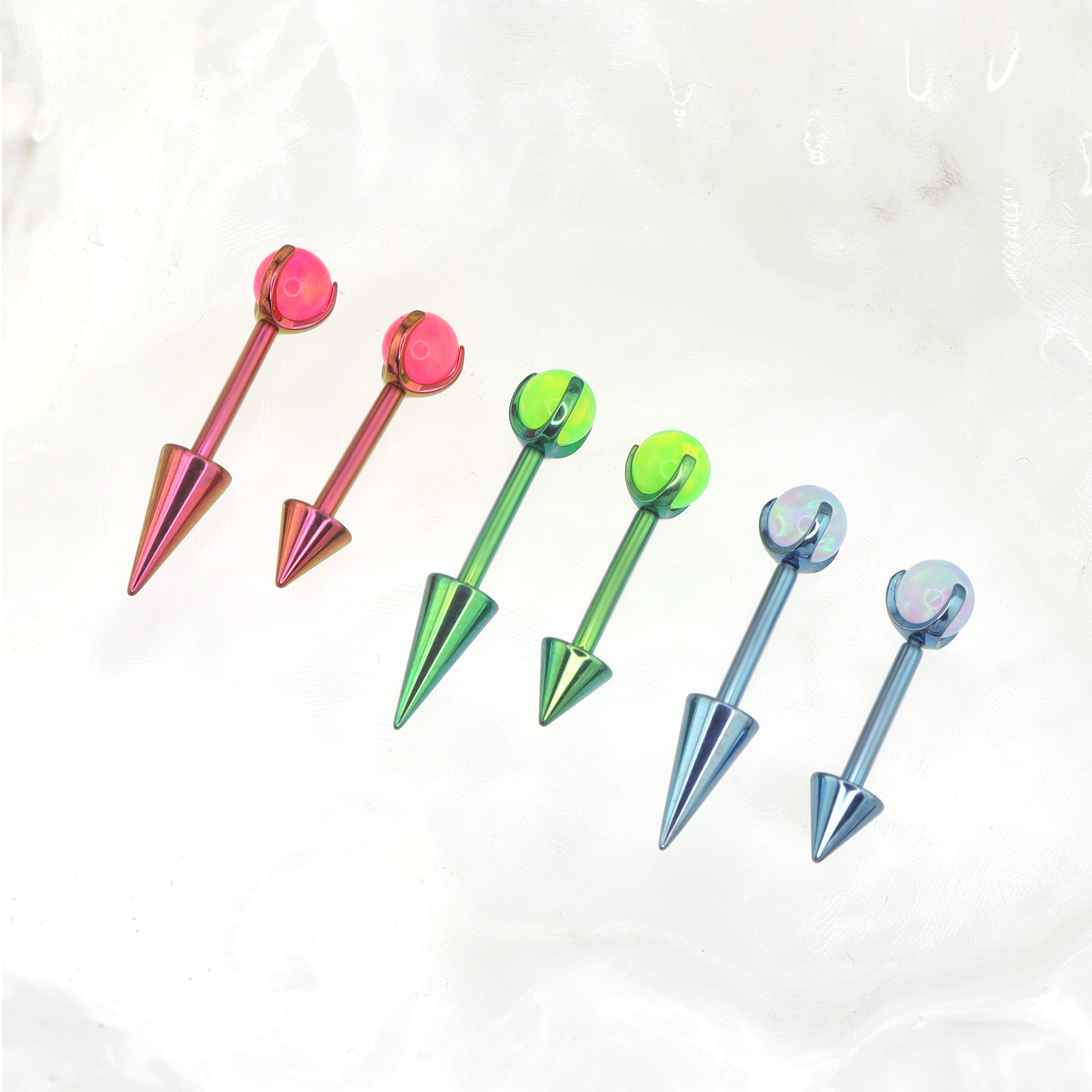 Opal Spike Internally Threaded Titanium Cartilage Studs ph1 查件
