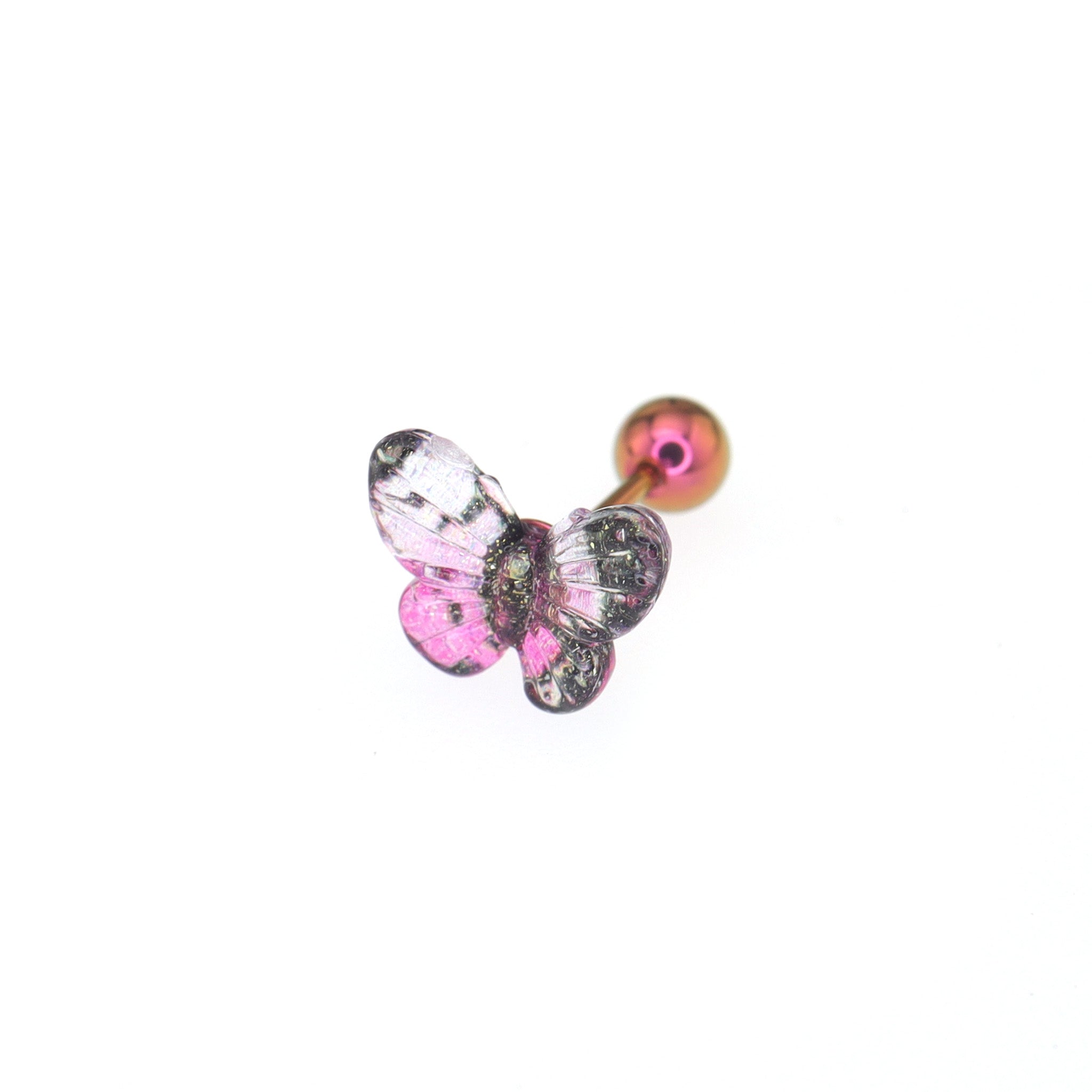Translucent Gradient Butterfly Titanium Ear Studs ph1