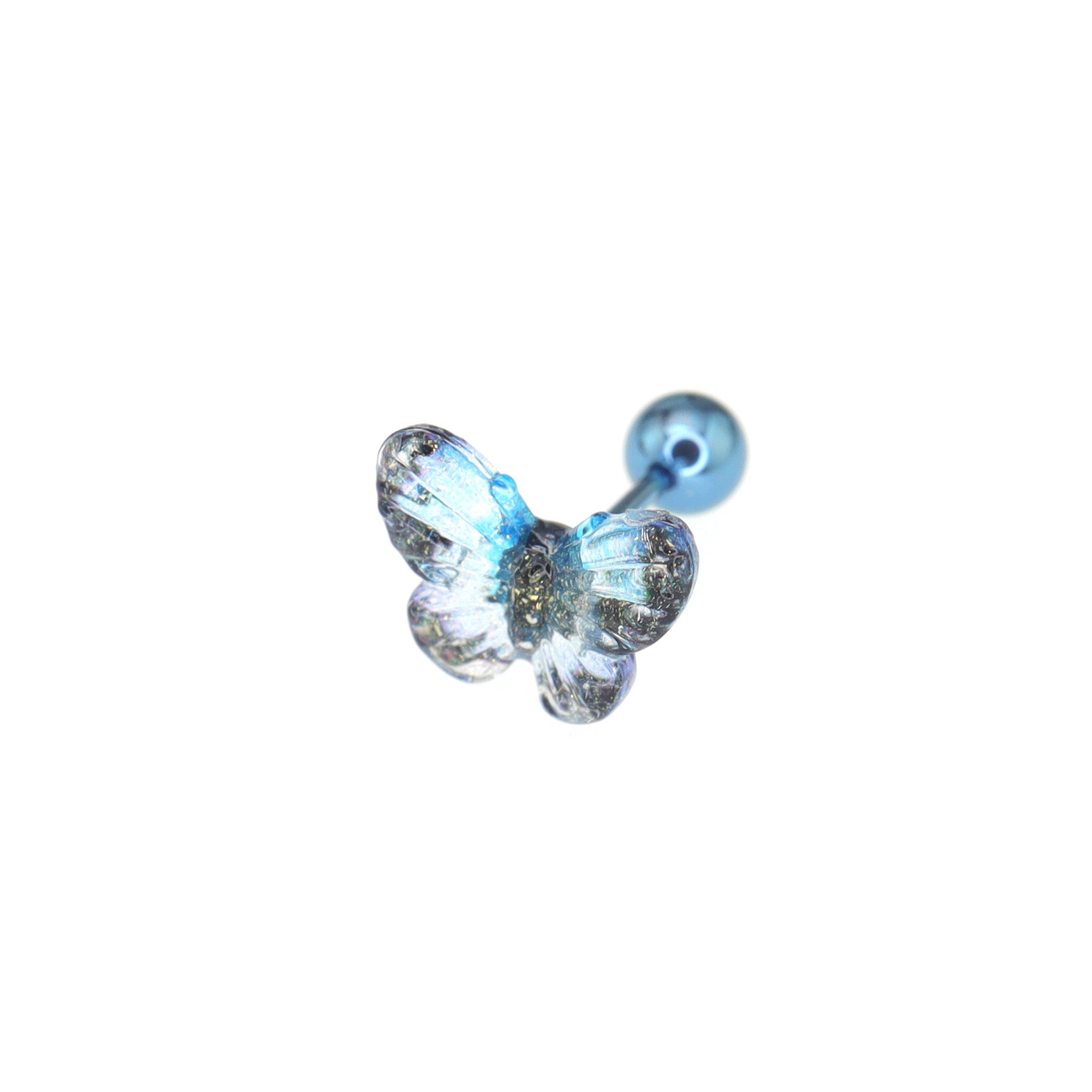 Translucent Gradient Butterfly Titanium Ear Studs ph1