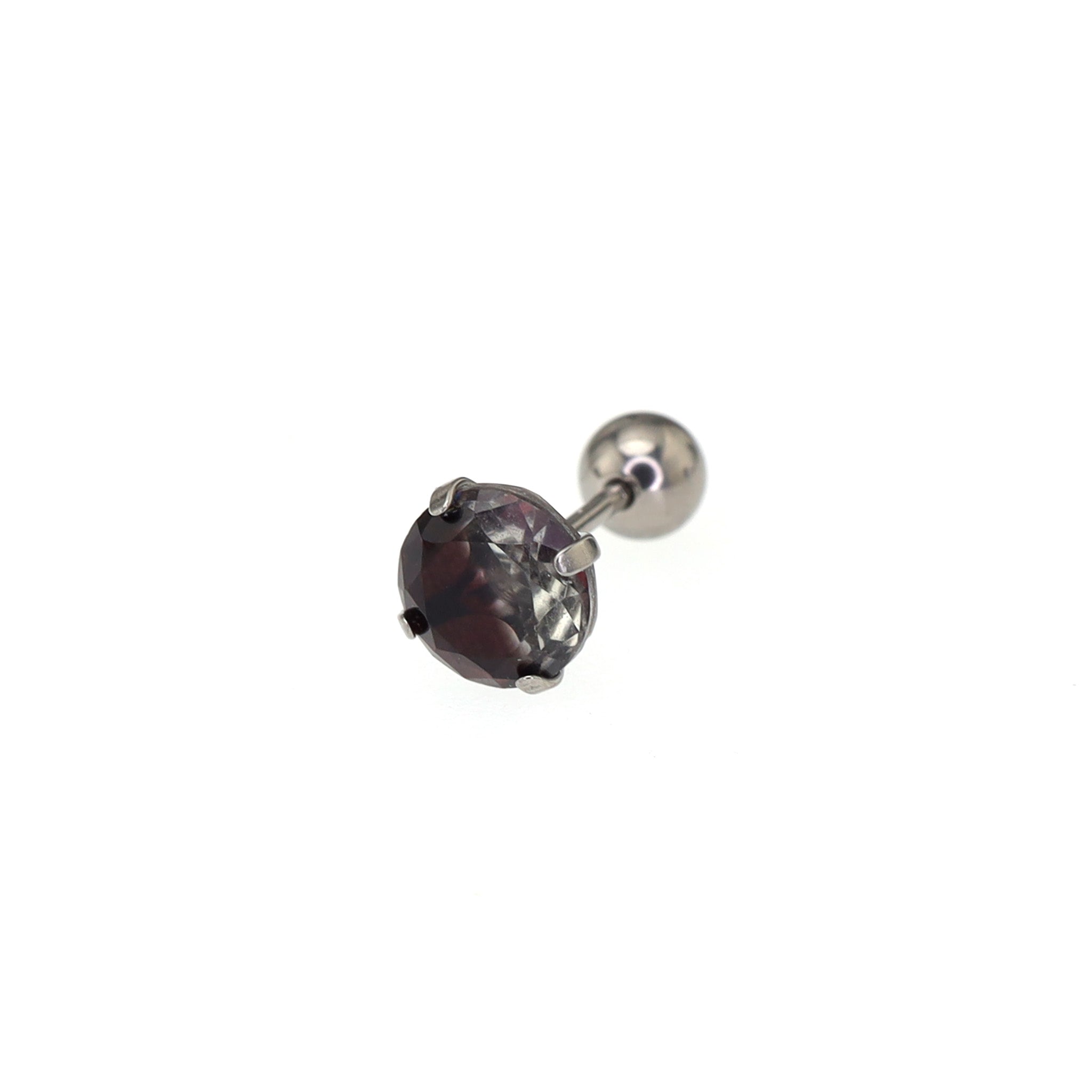 Round Gradient Tourmaline CZ Titanium Ear Studs ph1